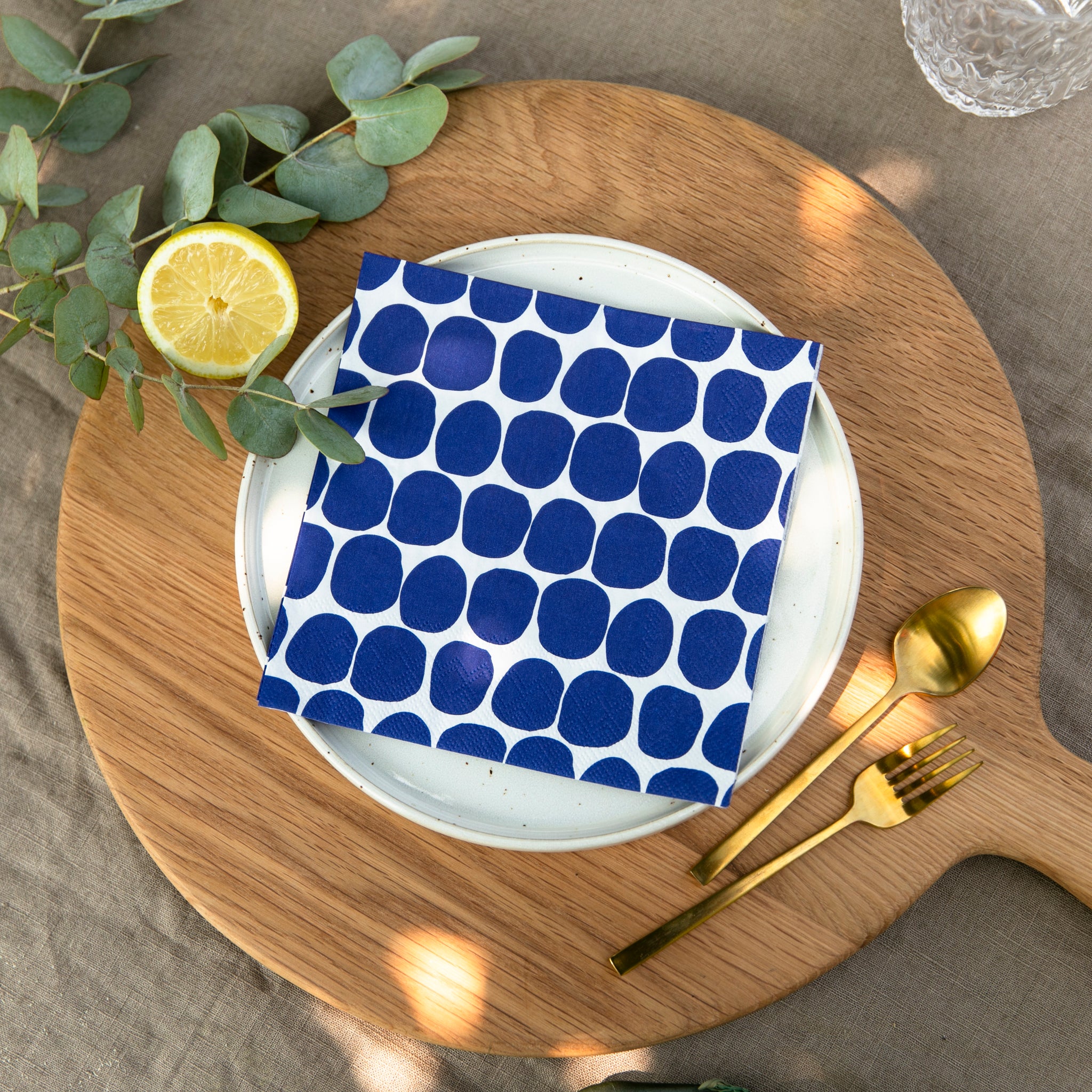 Servietten - blau gepunktet
