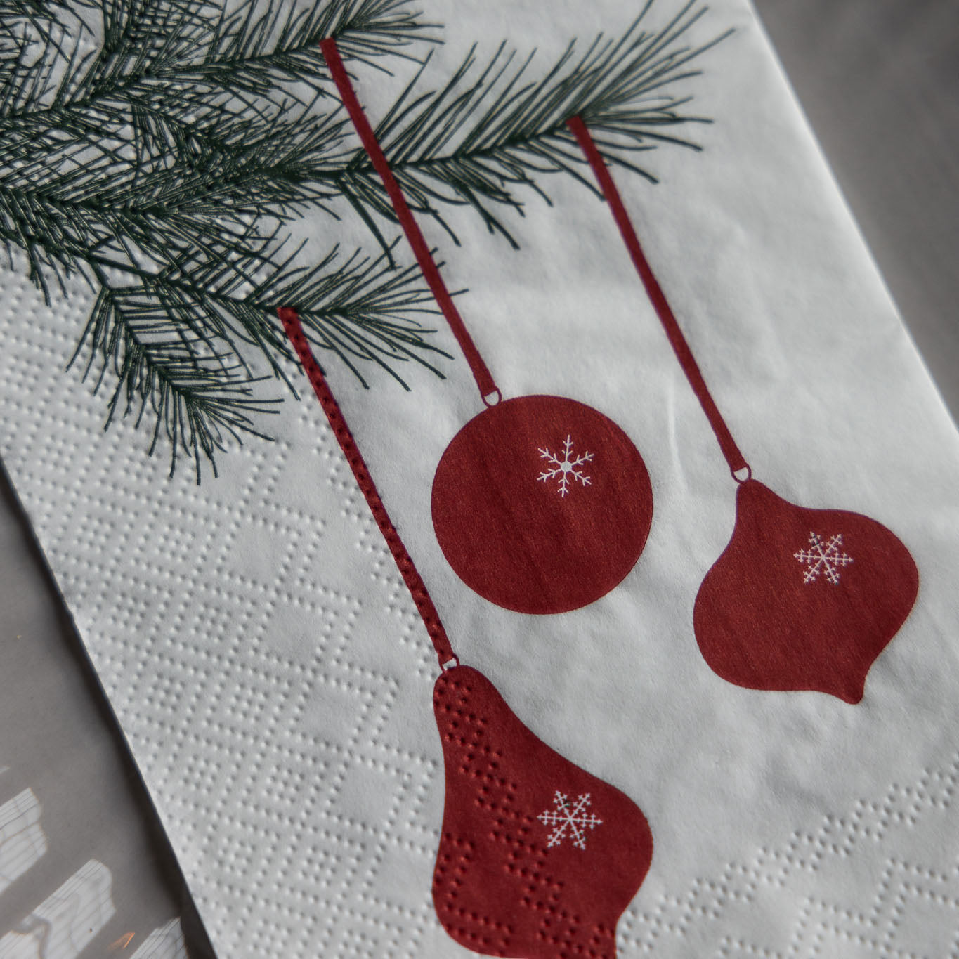 Servietten Julgranskulor