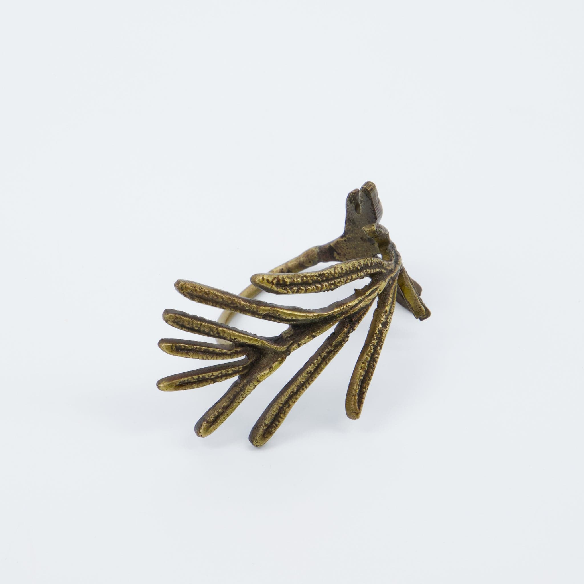 Serviettenringe Mistel aus antikem Messing