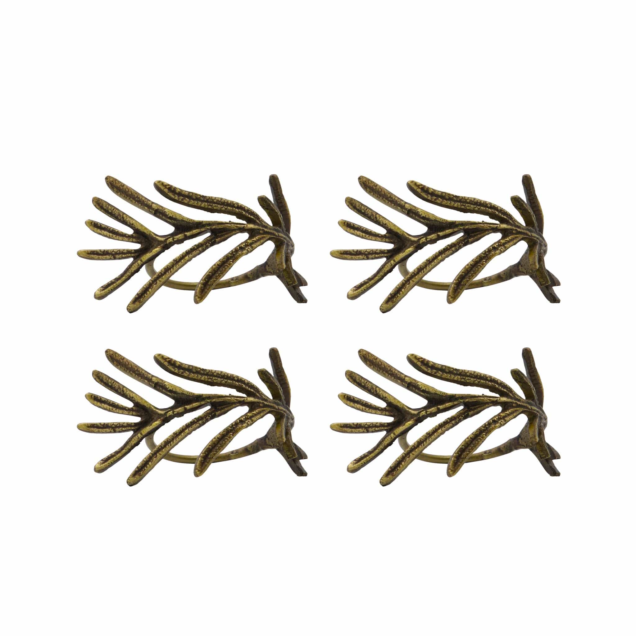 Serviettenringe Mistel aus antikem Messing