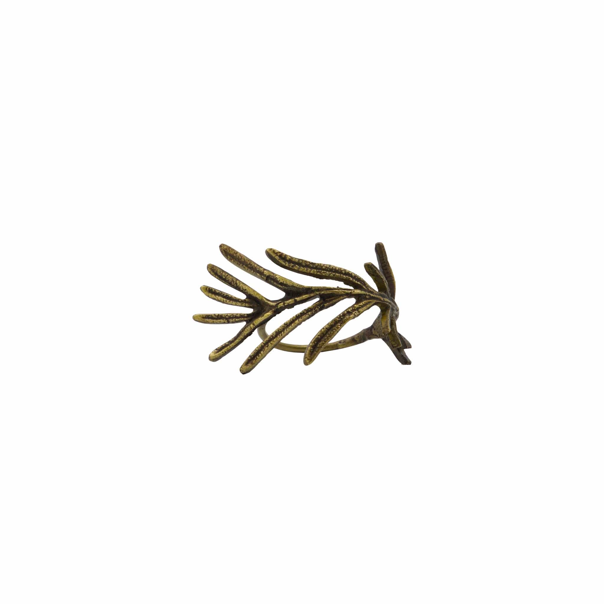 Serviettenringe Mistel aus antikem Messing