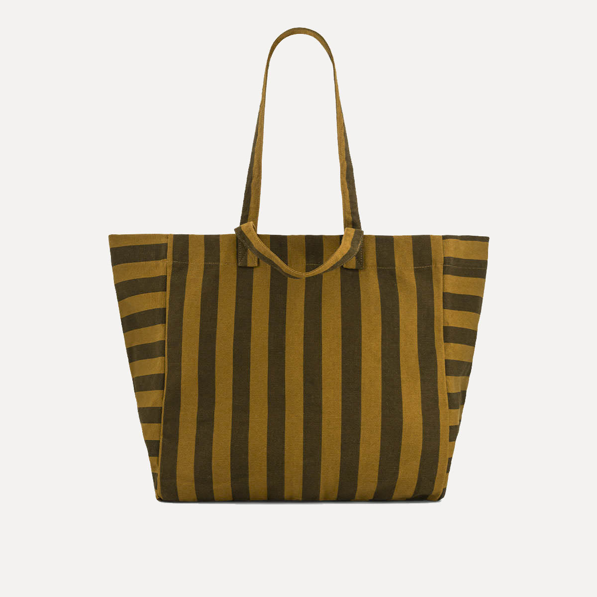 Shopper aus Baumwolle - Streifen Khaki