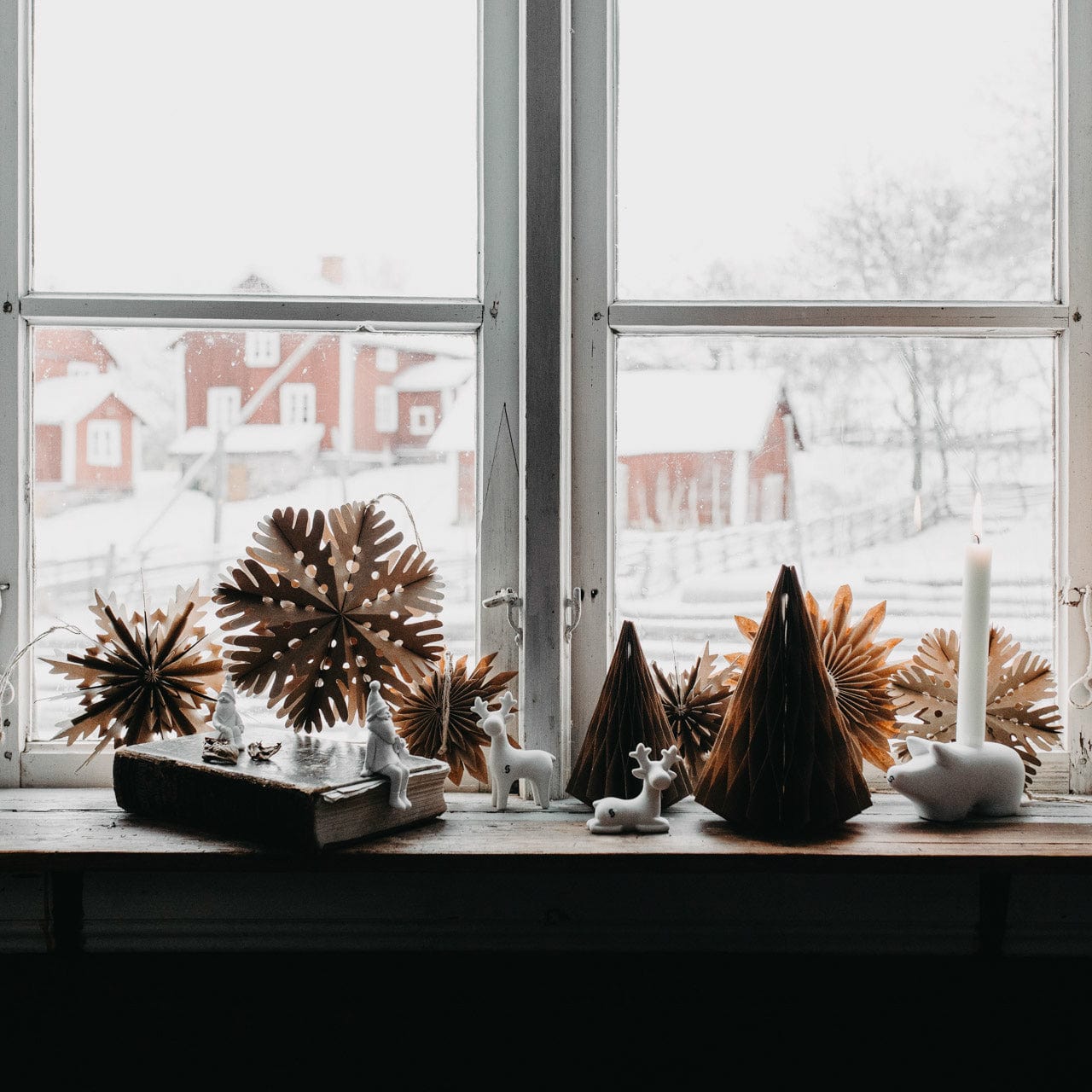 Weihnachtsfigur Rentier Sten stehend- weiß