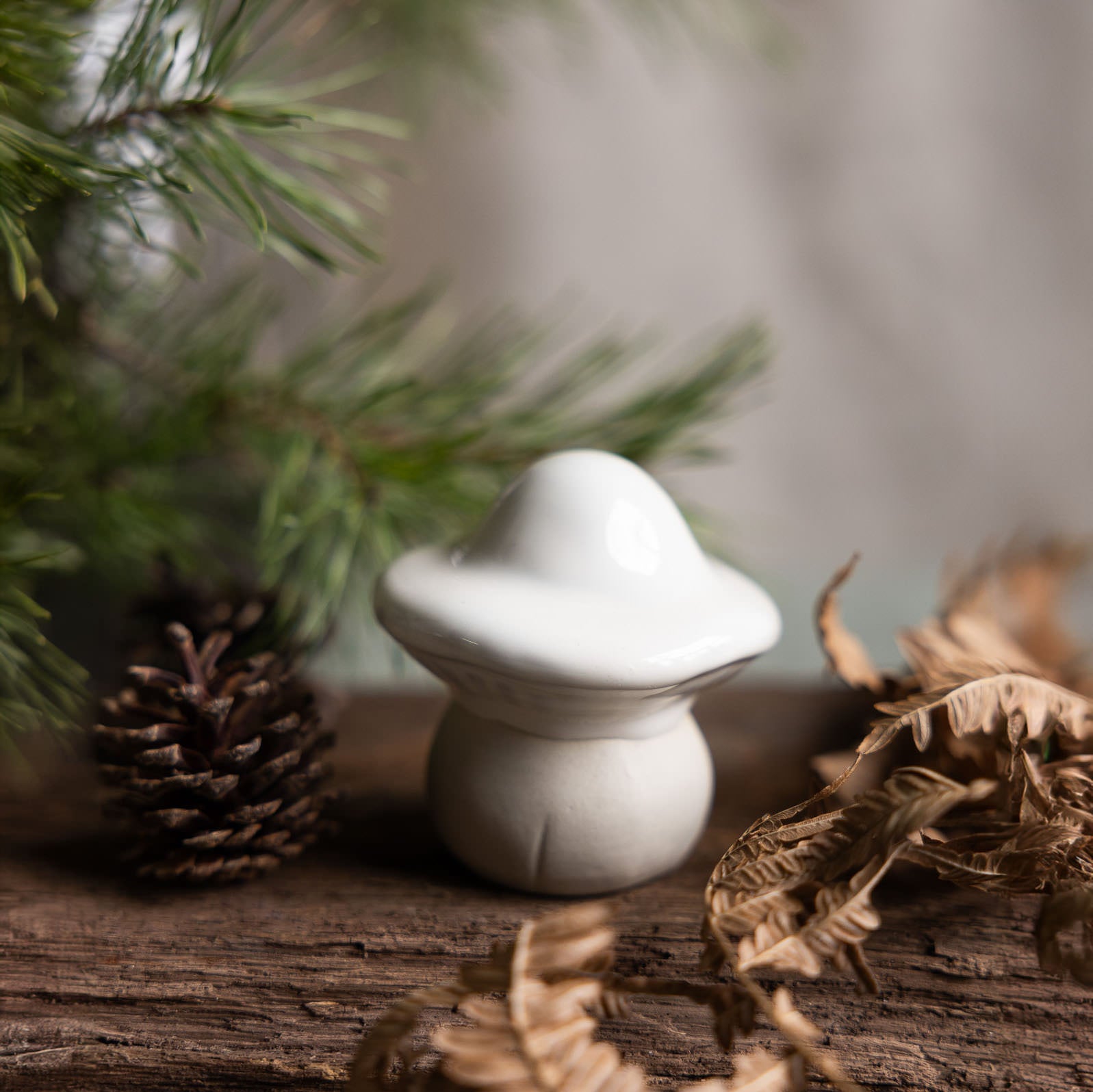 Pilze 3er Set - grau/weiß