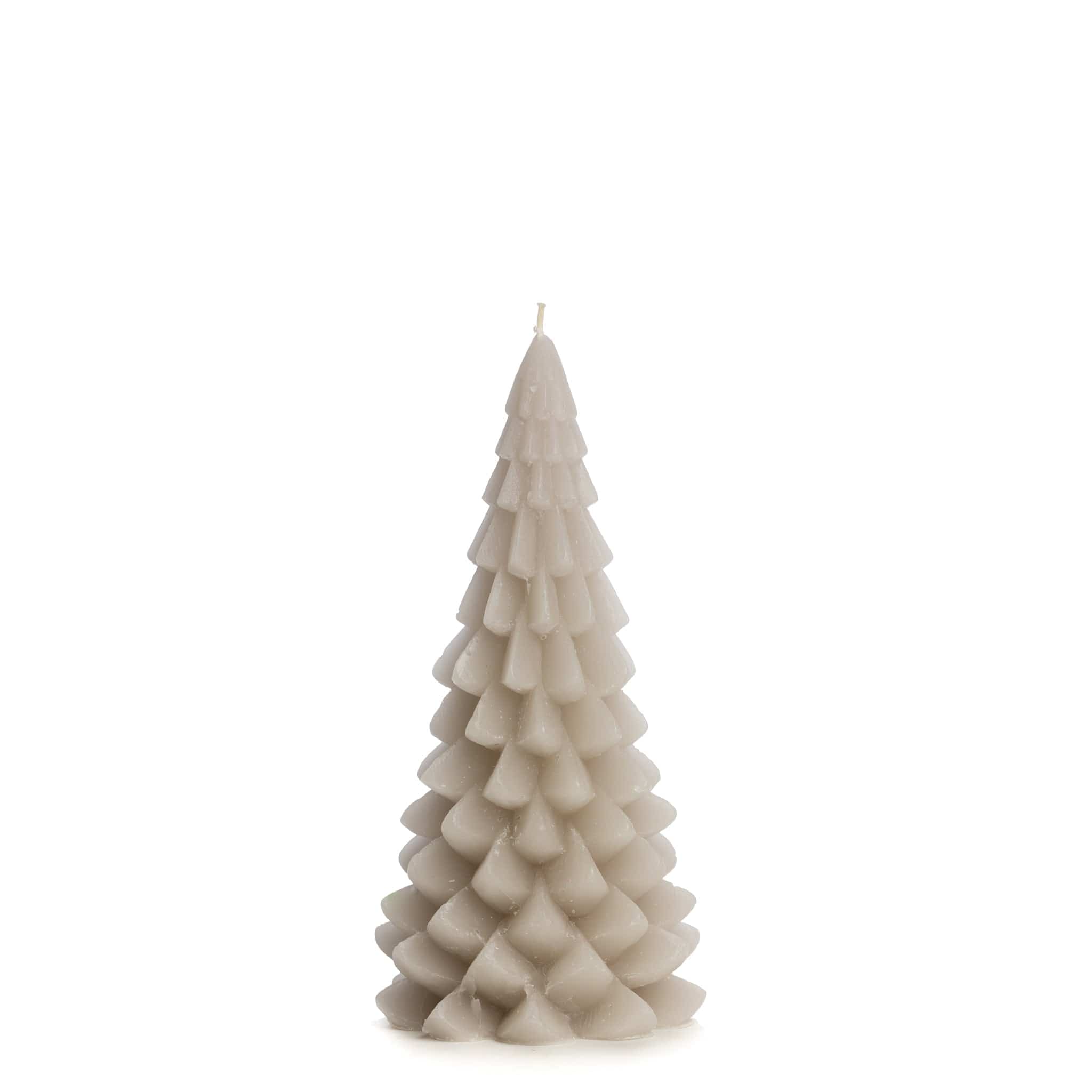 Weihnachtskerze Tannenbaum leinengrau