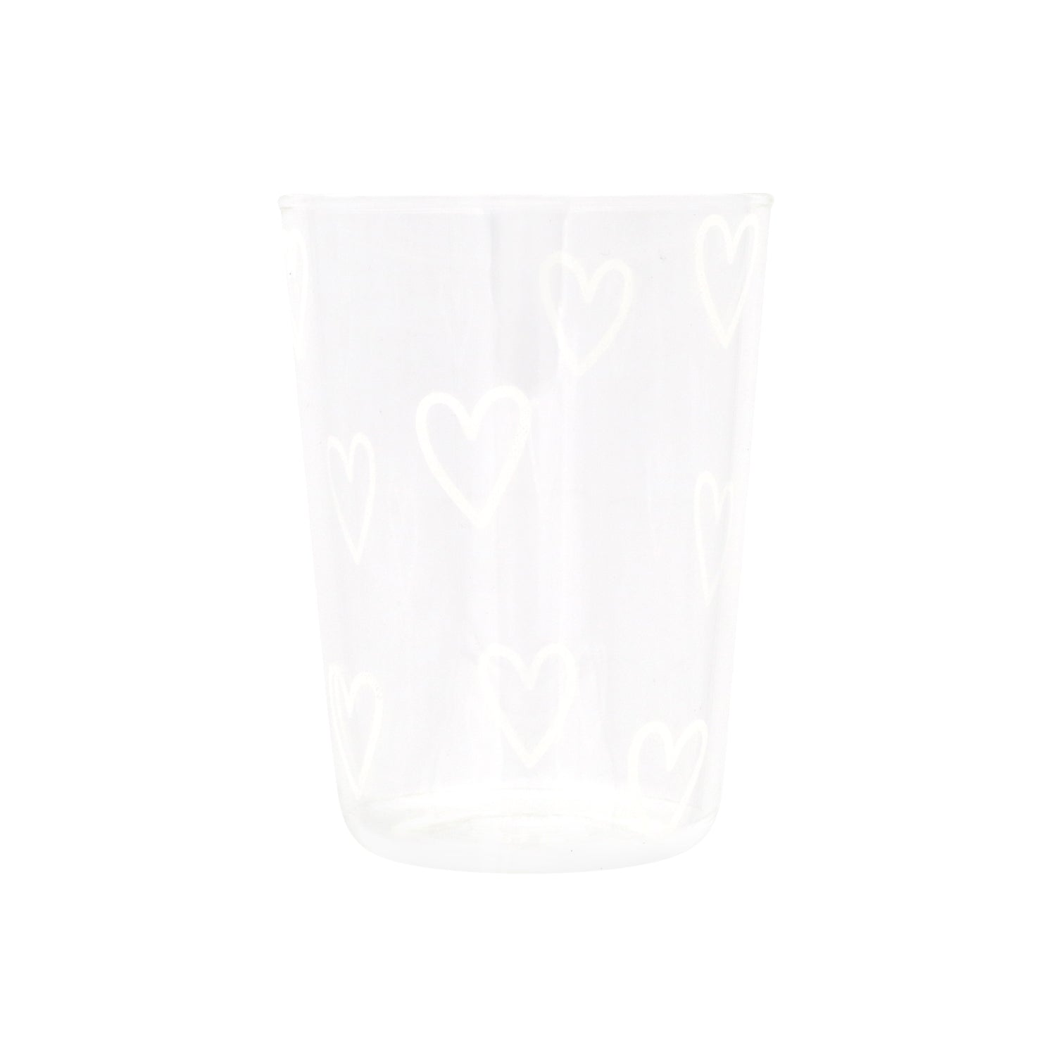 Trinkglas Herzen - weiß