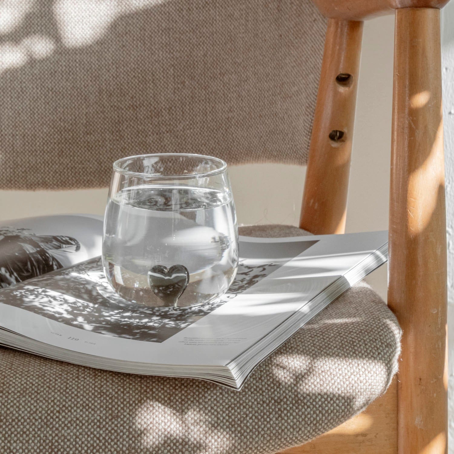 Trinkglas Herzfigur - schwarz