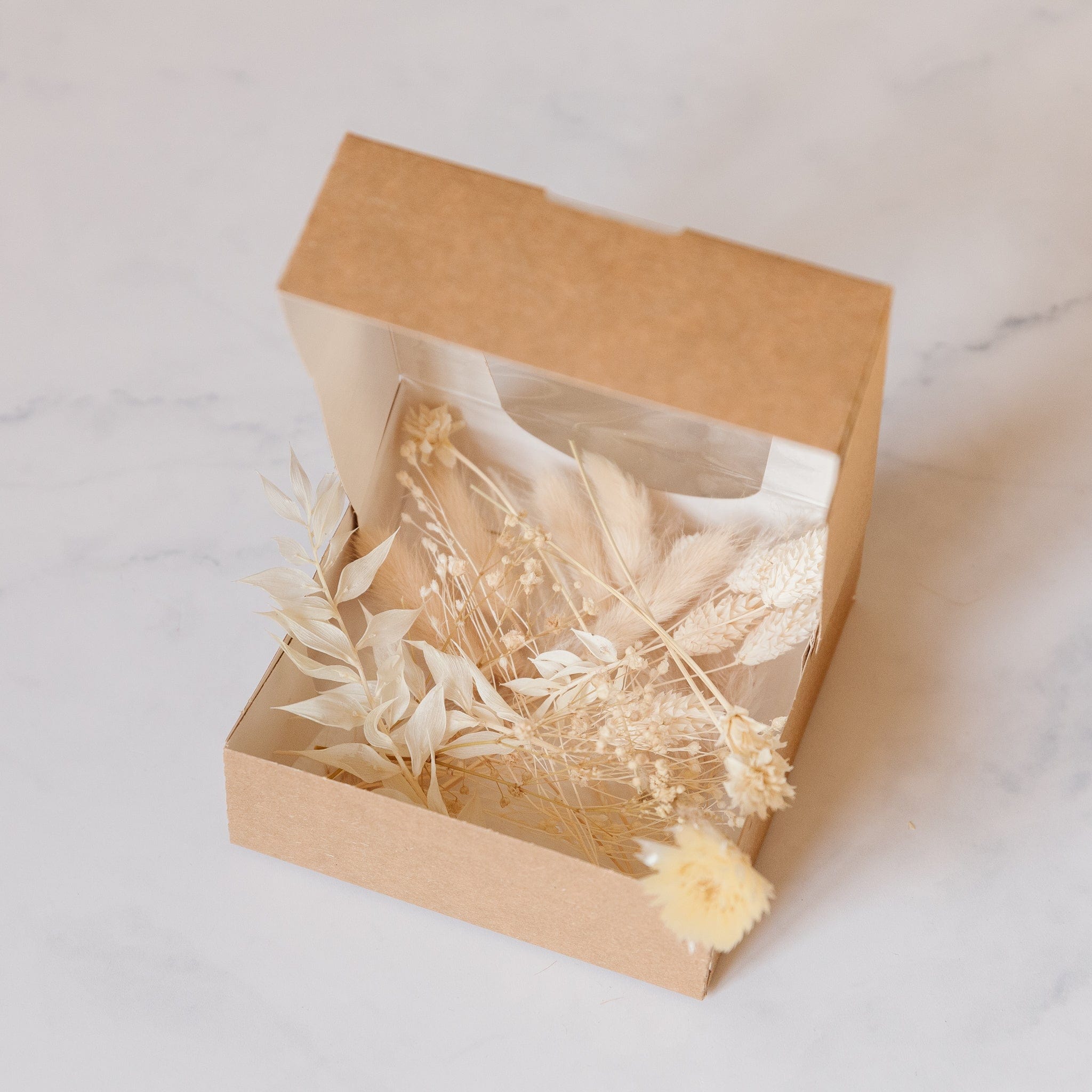 DIY Trockenblumen Mix Box - creme weiß