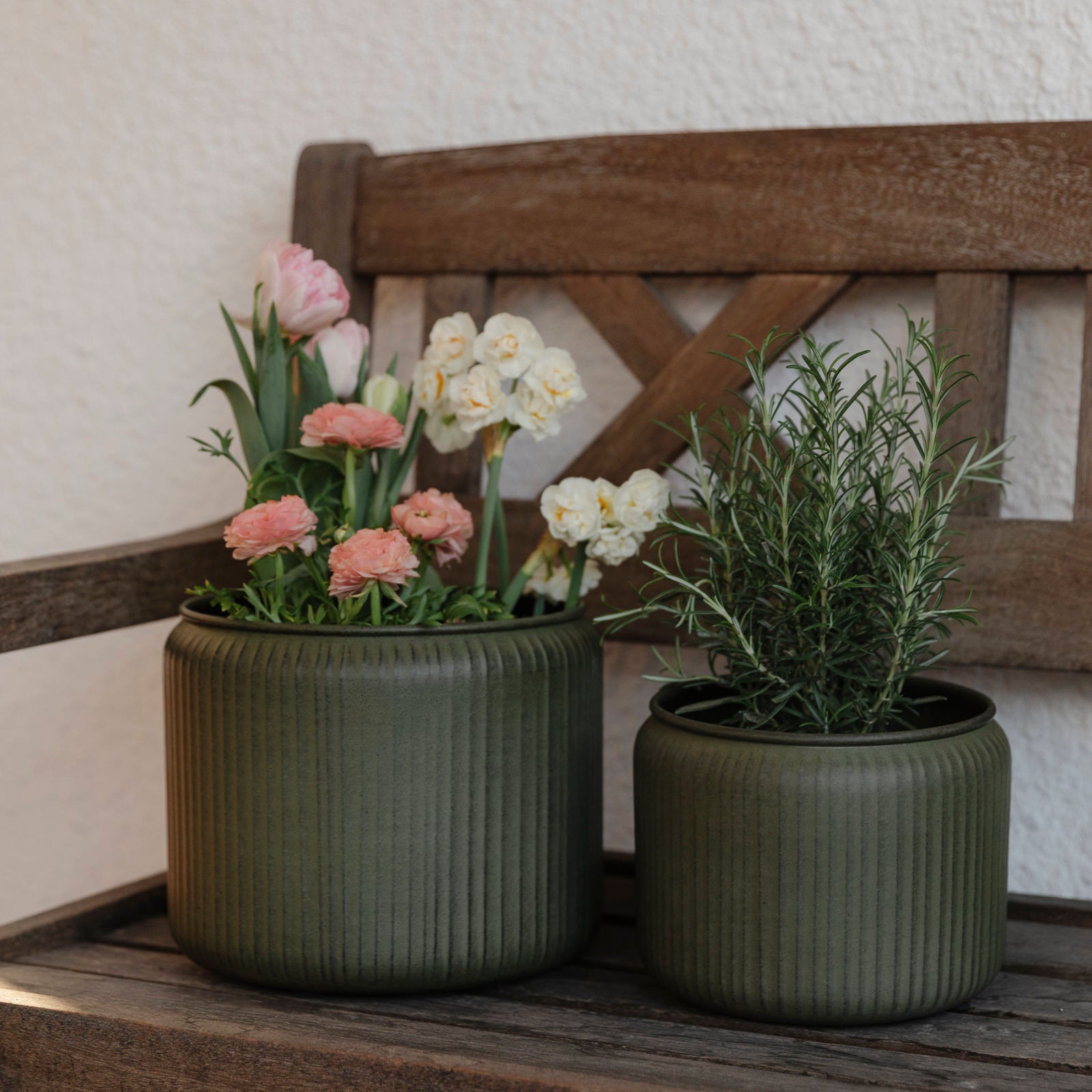 Pflanztopf Hage Stripe - dunkelgrün