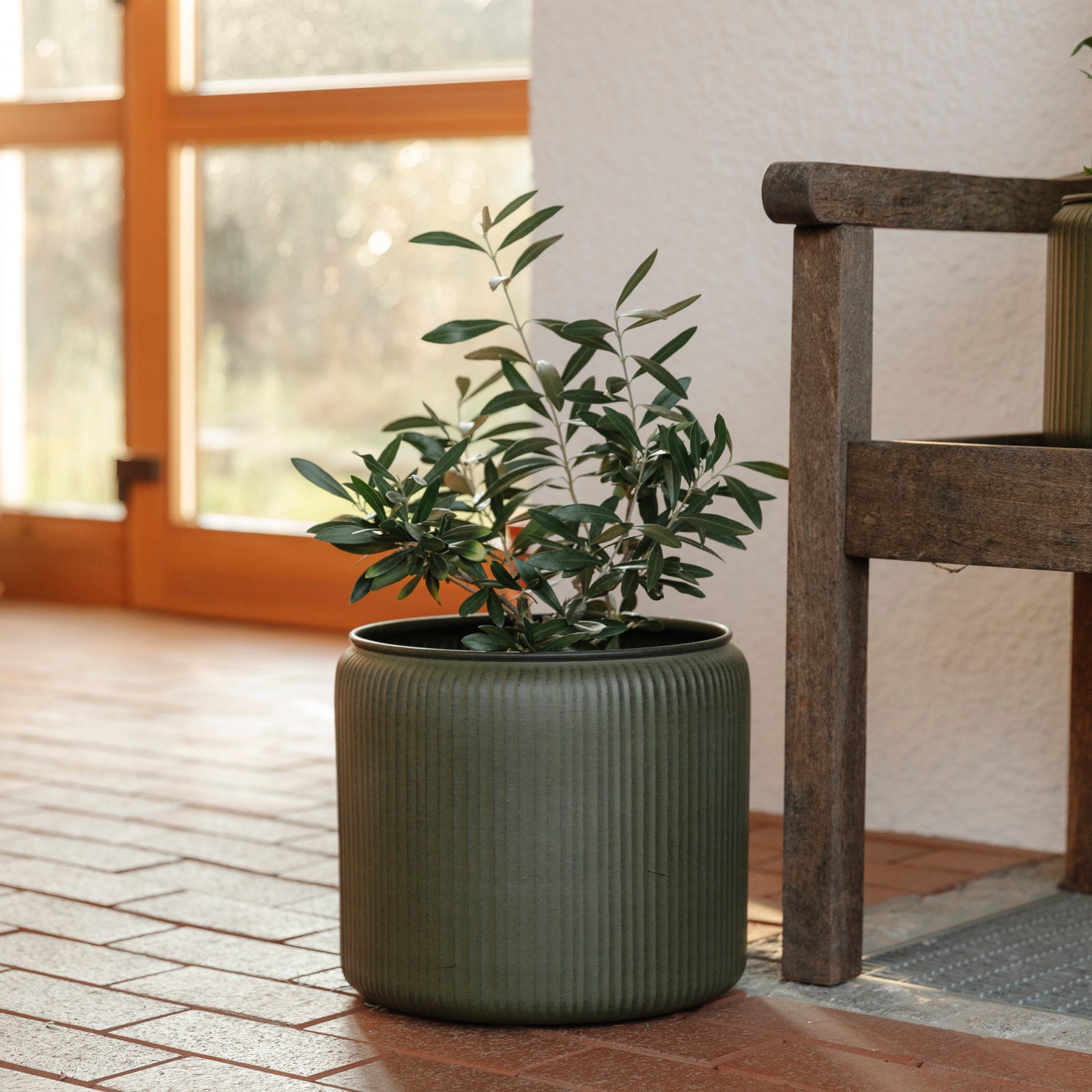 Pflanztopf Hage Stripe - dunkelgrün