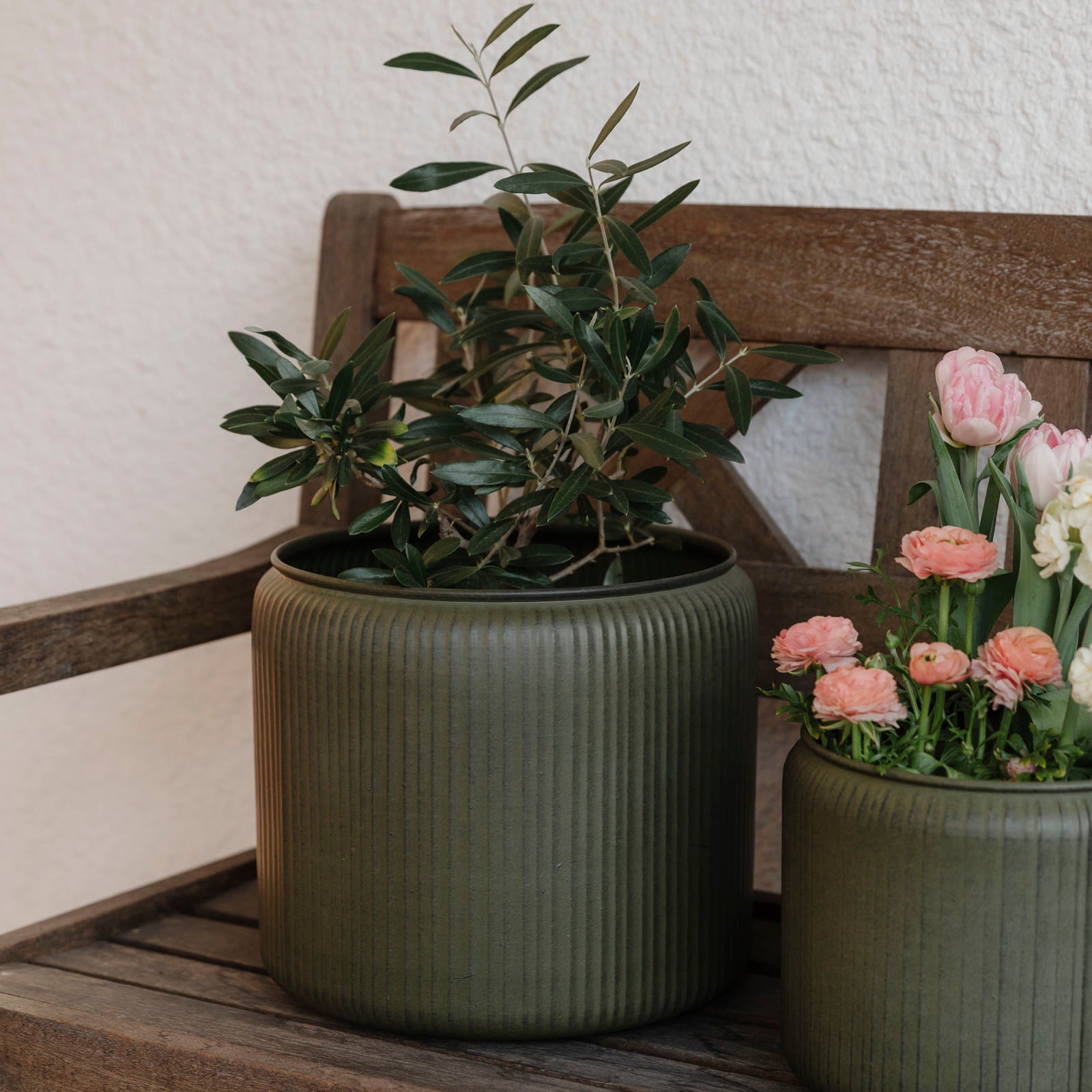 Pflanztopf Hage Stripe - dunkelgrün