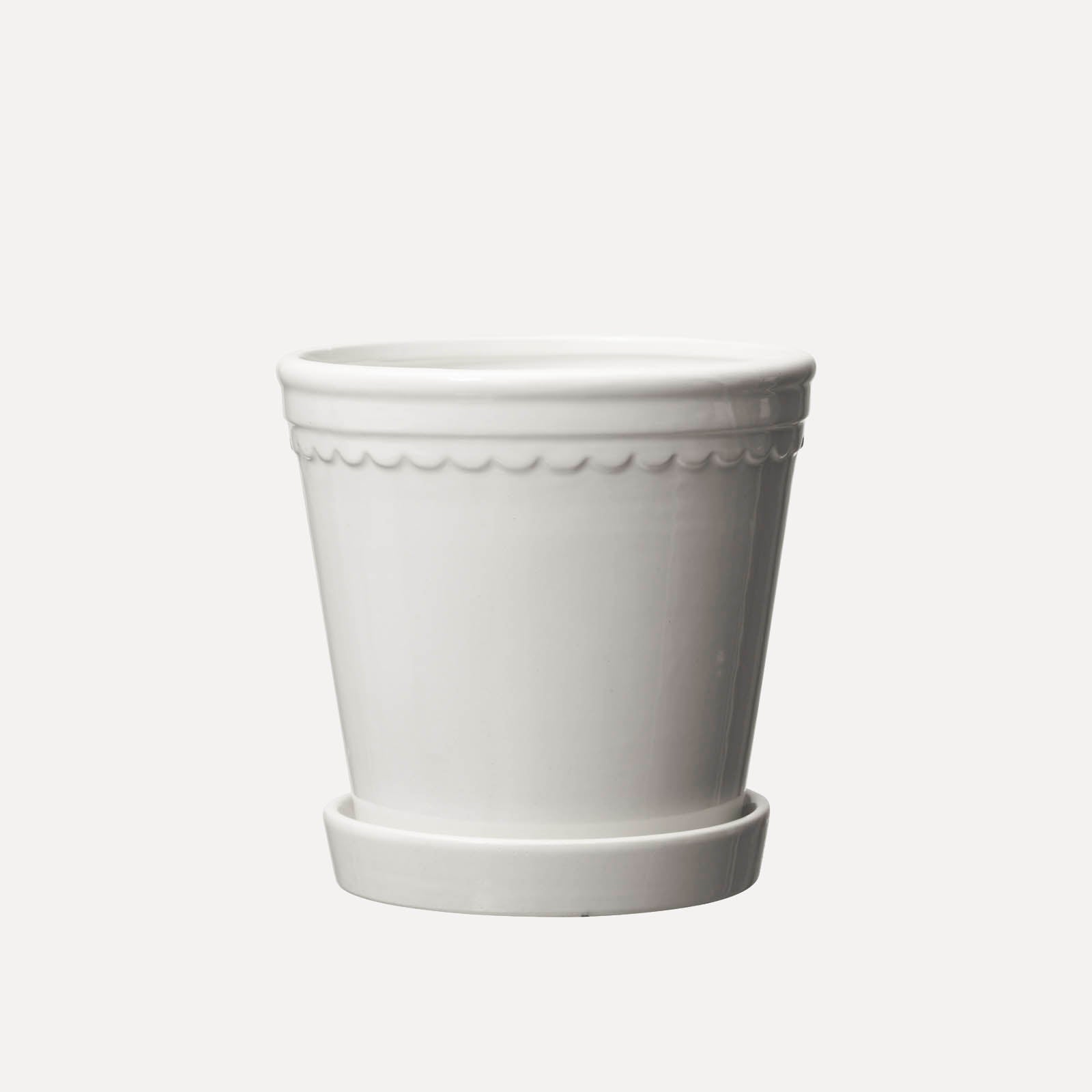 Übertopf mit Untersetzer Astrid - weiß