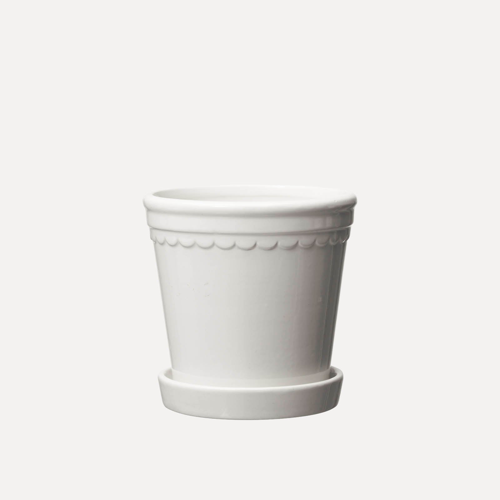 Übertopf mit Untersetzer Astrid - weiß