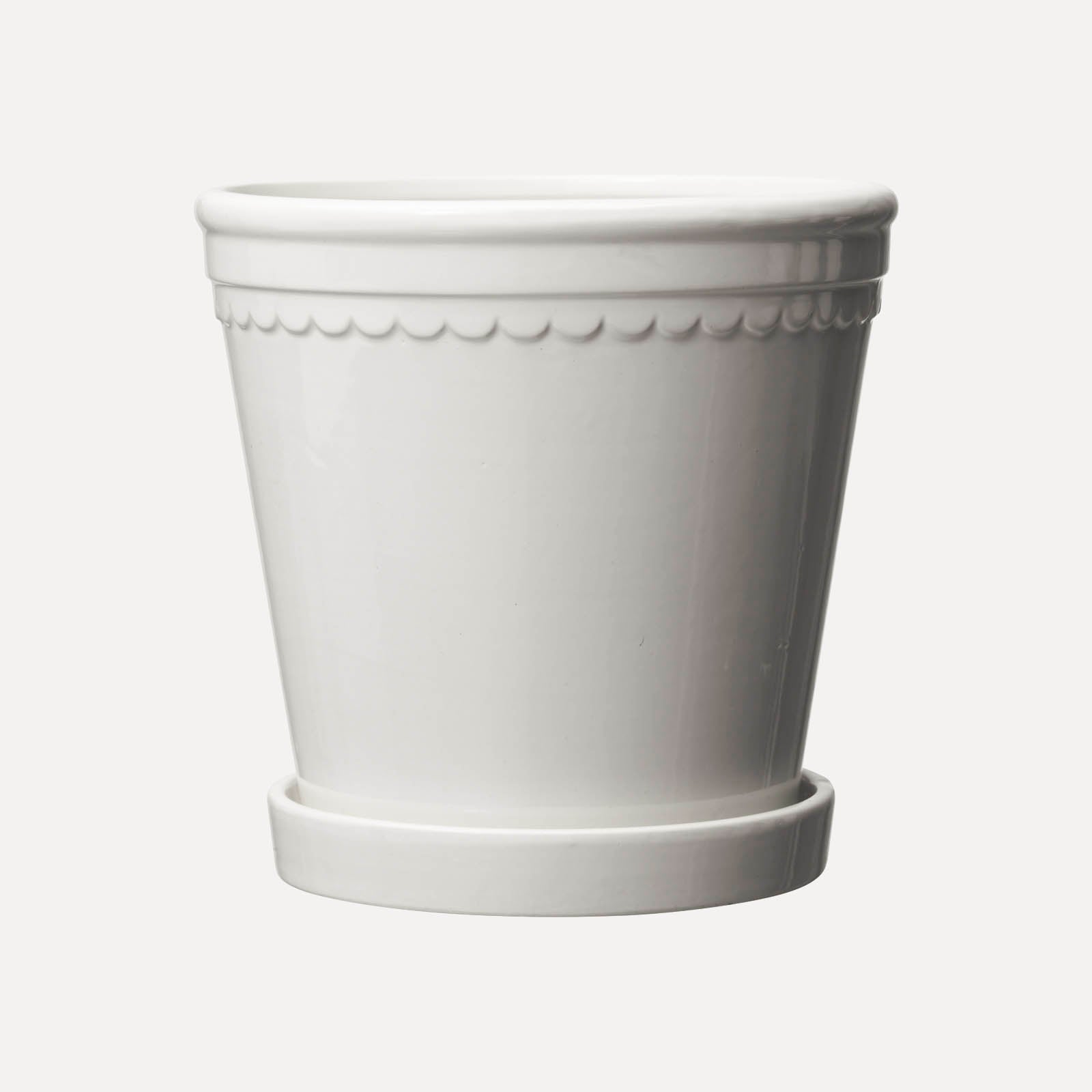 Übertopf mit Untersetzer Astrid - weiß