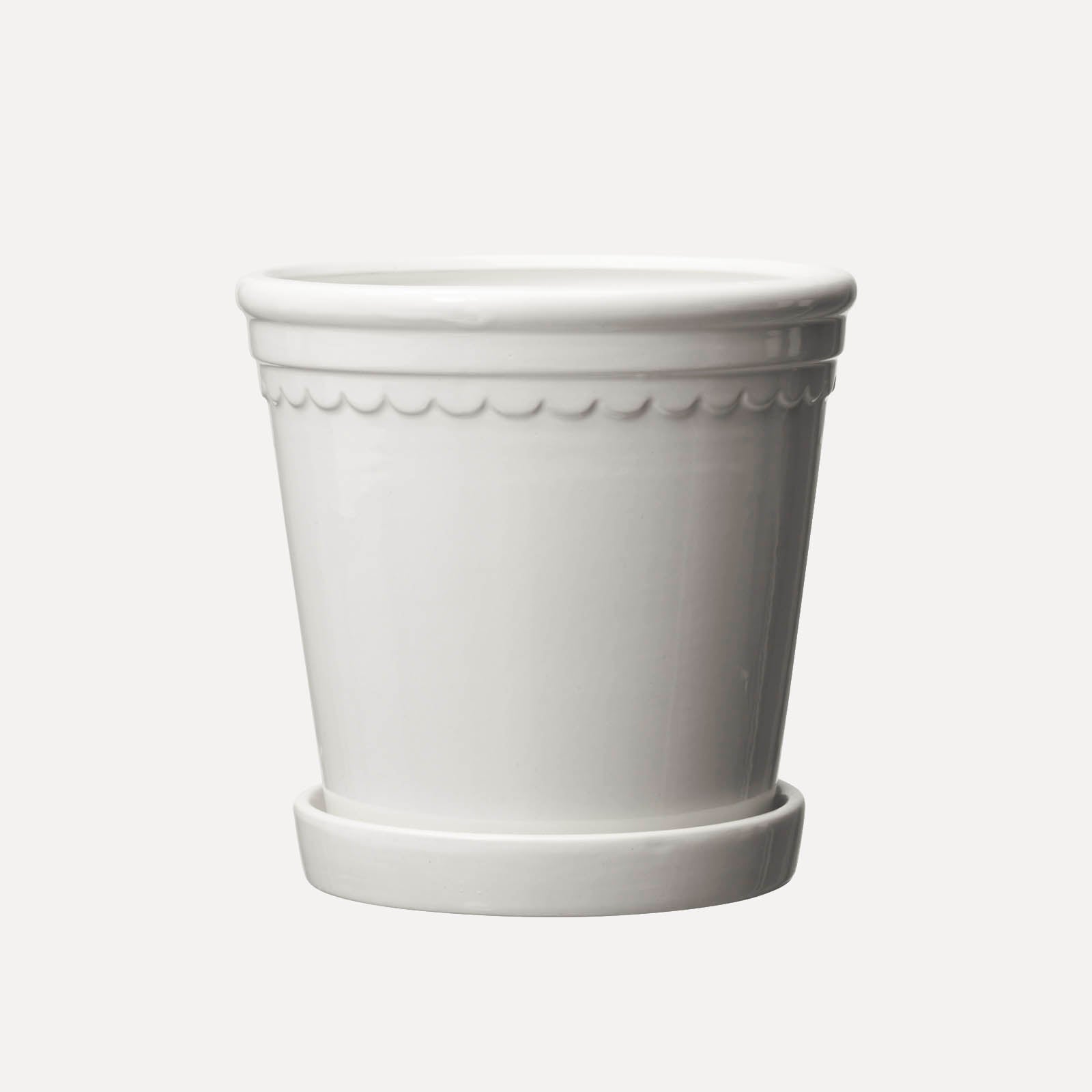 Übertopf mit Untersetzer Astrid - weiß