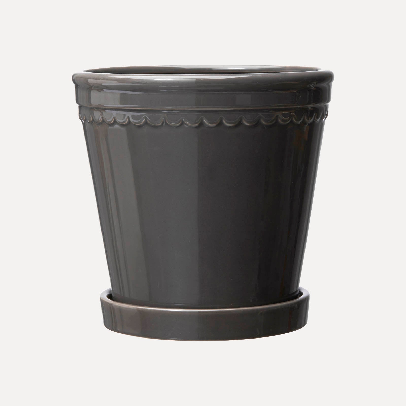 Übertopf mit Untersetzer Astrid - grau