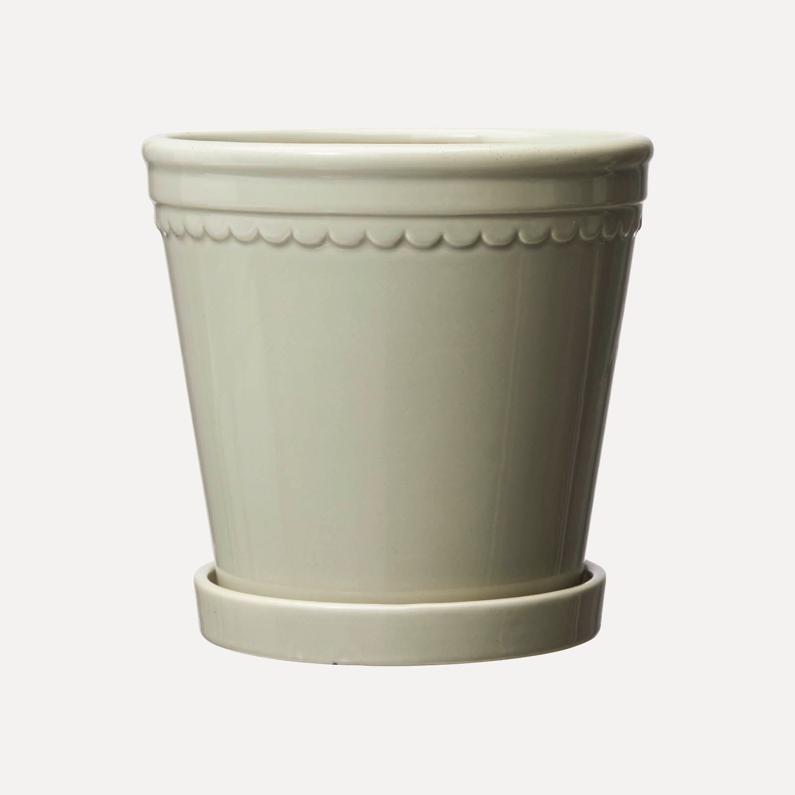 Übertopf mit Untersetzer Astrid - greige