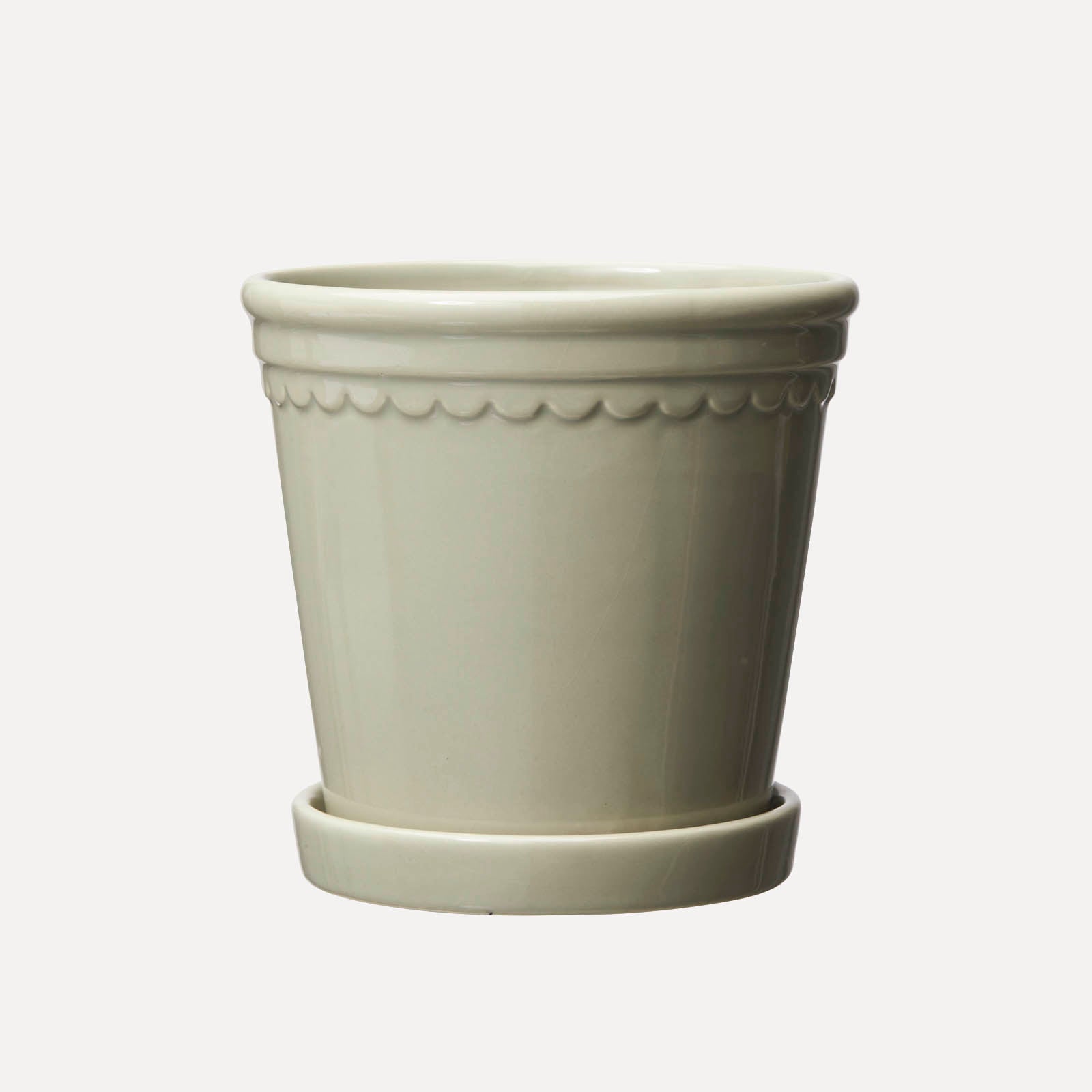 Übertopf mit Untersetzer Astrid - greige