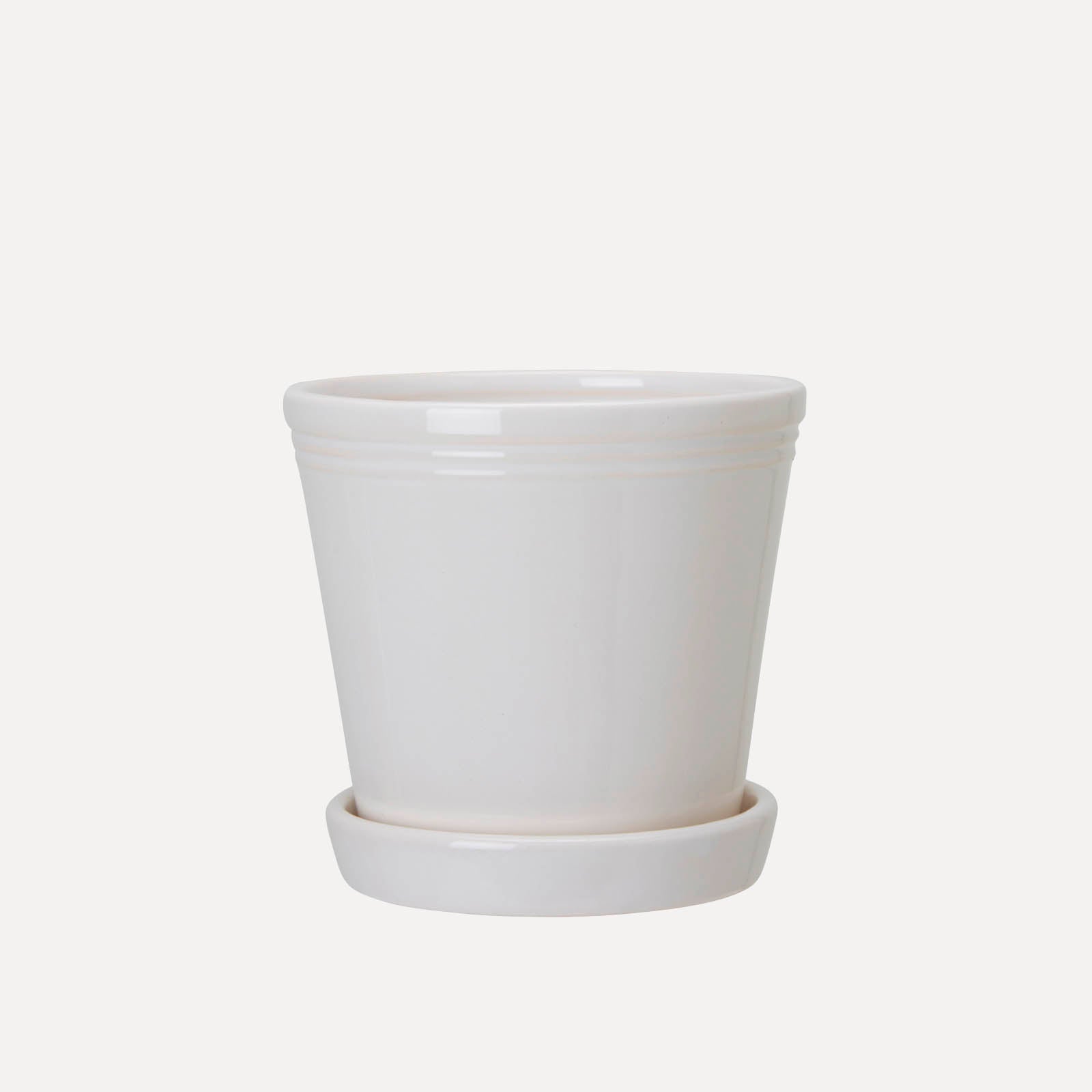 Übertopf mit Untersetzer Emelina - weiß