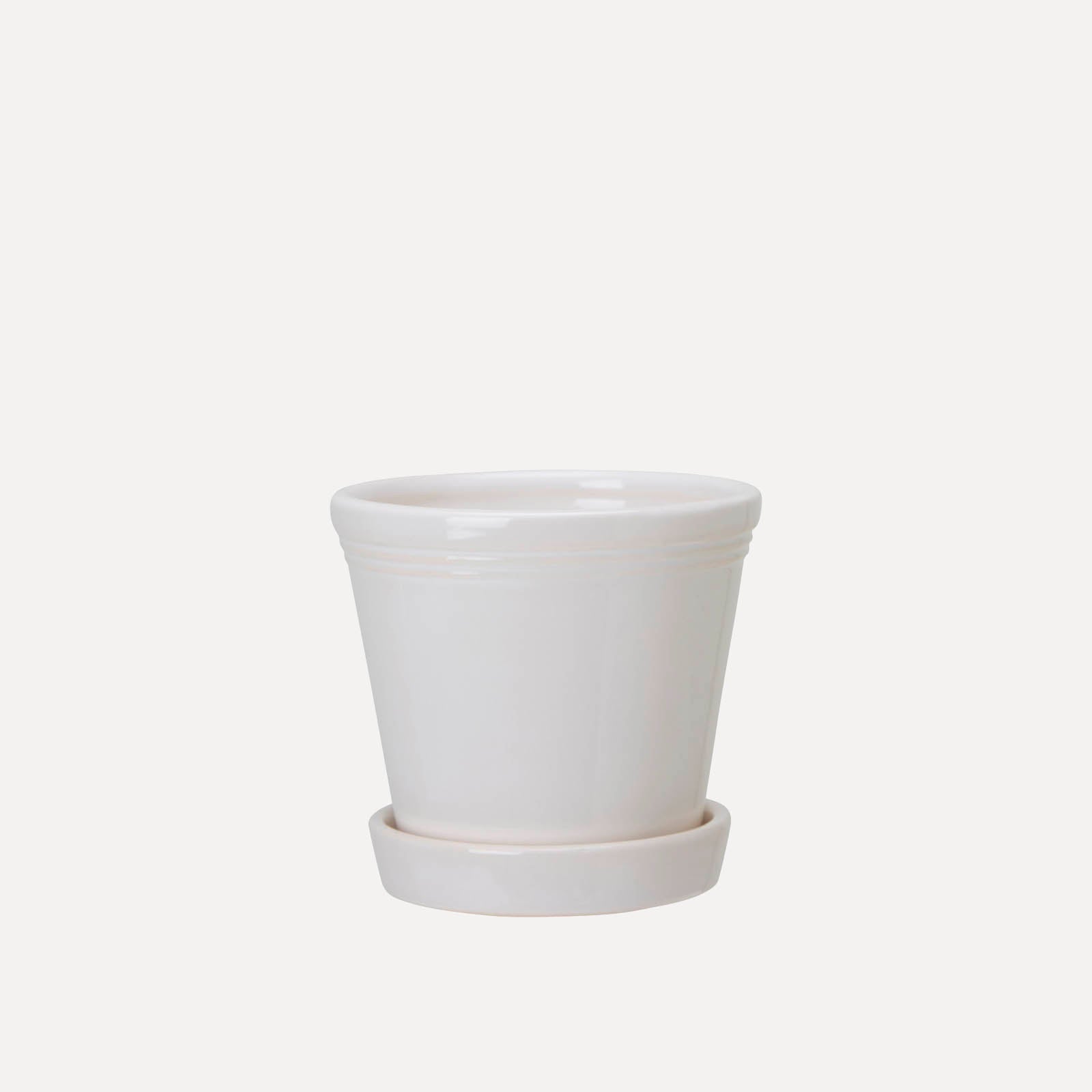 Übertopf mit Untersetzer Emelina - weiß