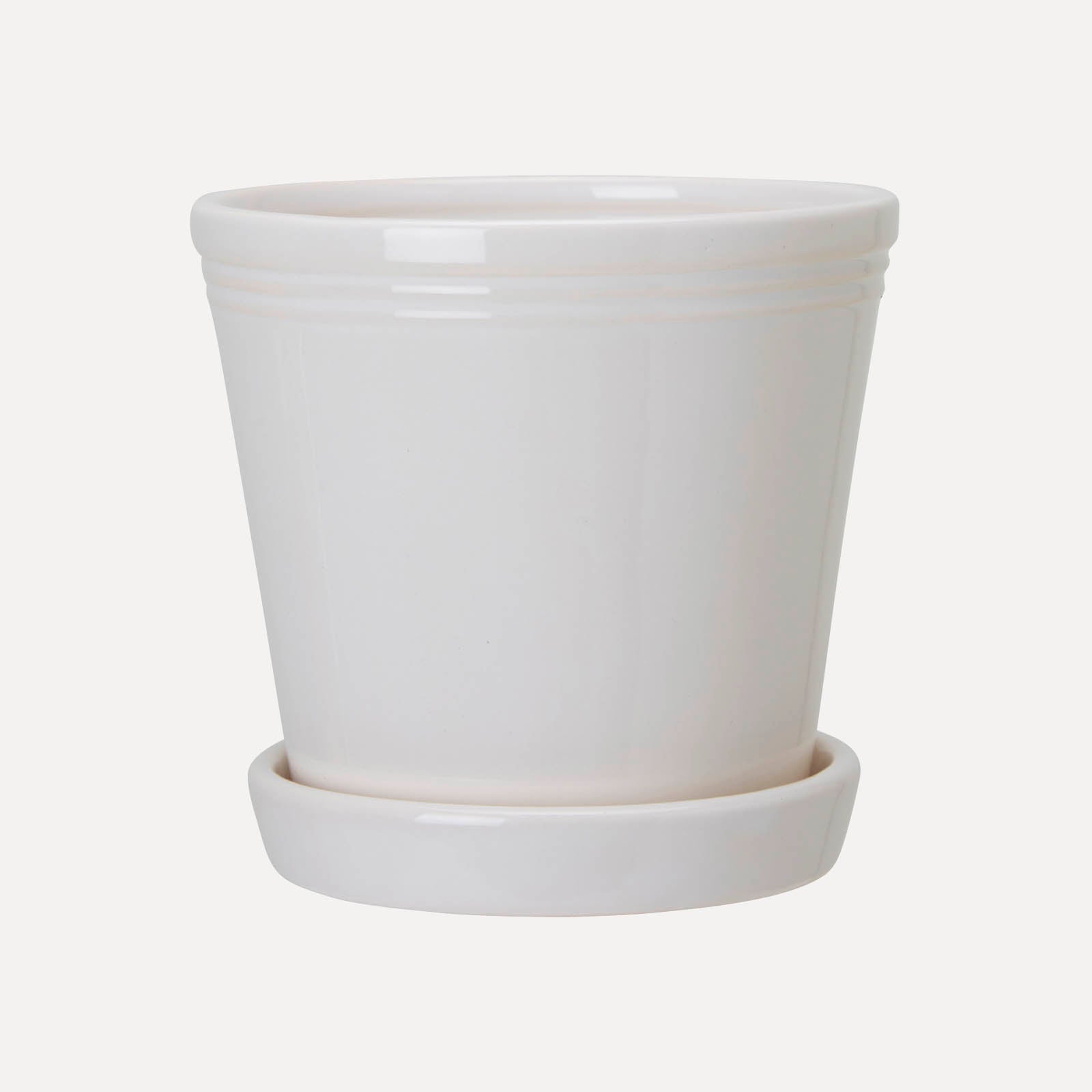 Übertopf mit Untersetzer Emelina - weiß