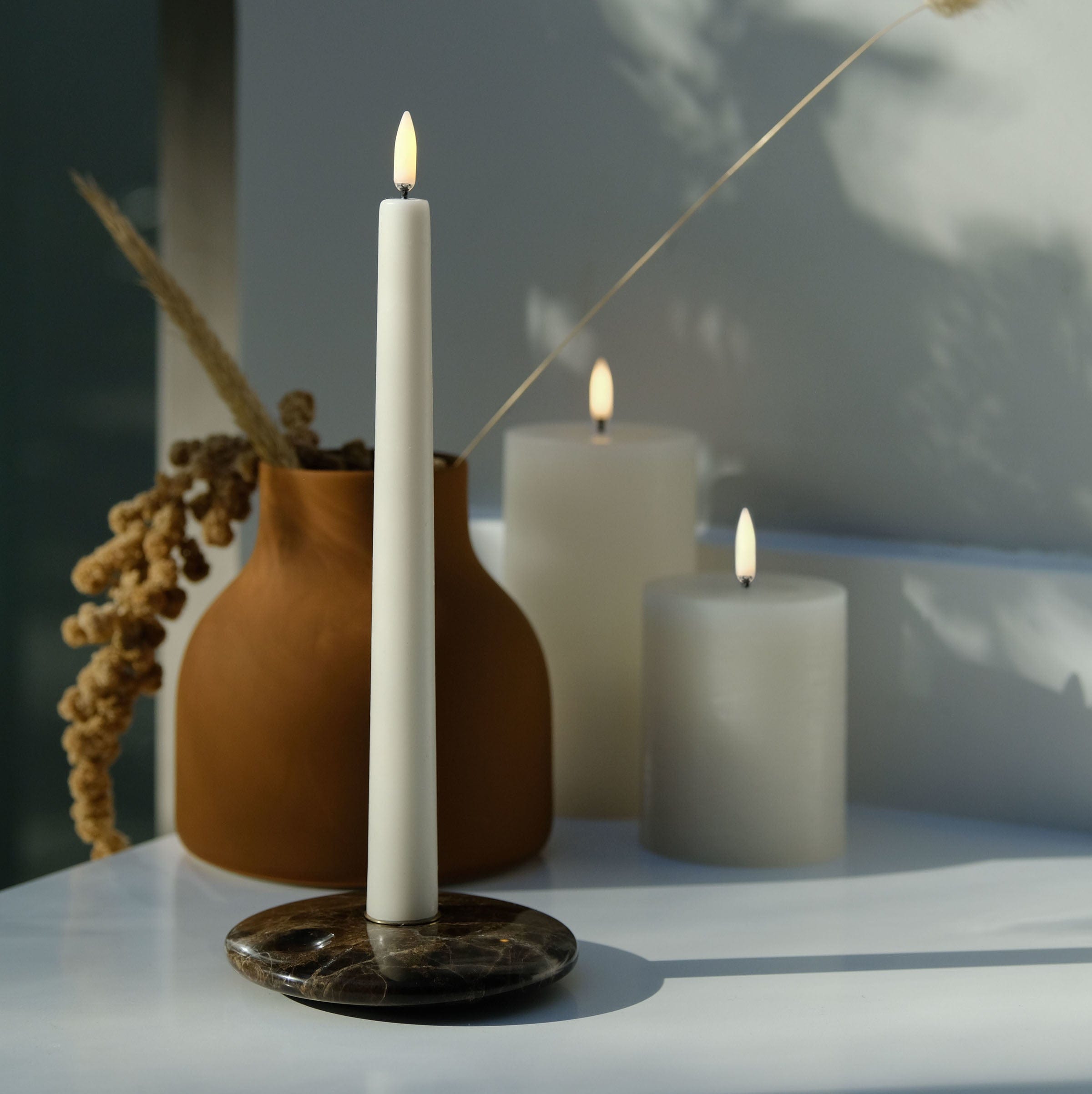 Uyuni LED Stabkerze 25cm 2er Set vanilla