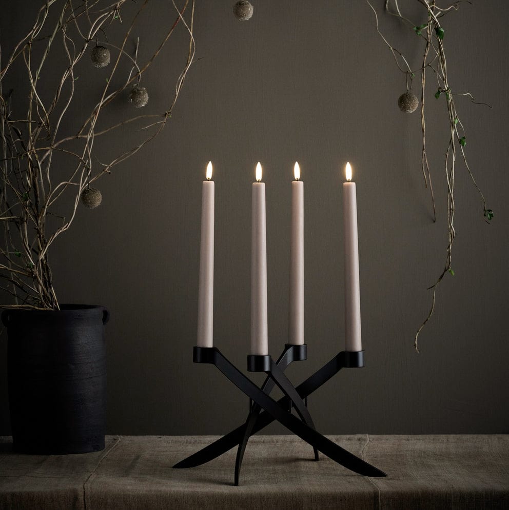Uyuni LED Stabkerze 25cm 2er Set beige