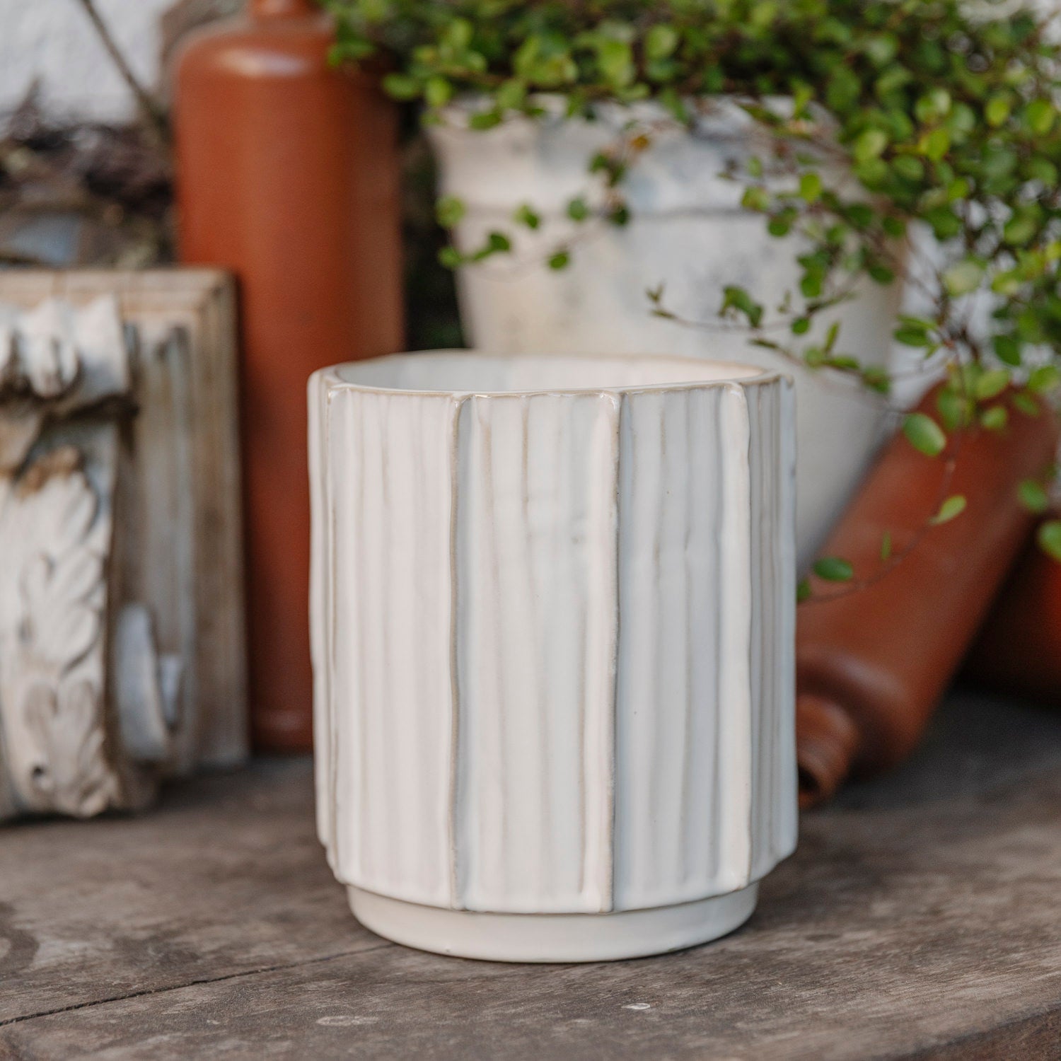 Vase Amelia - weiß melange