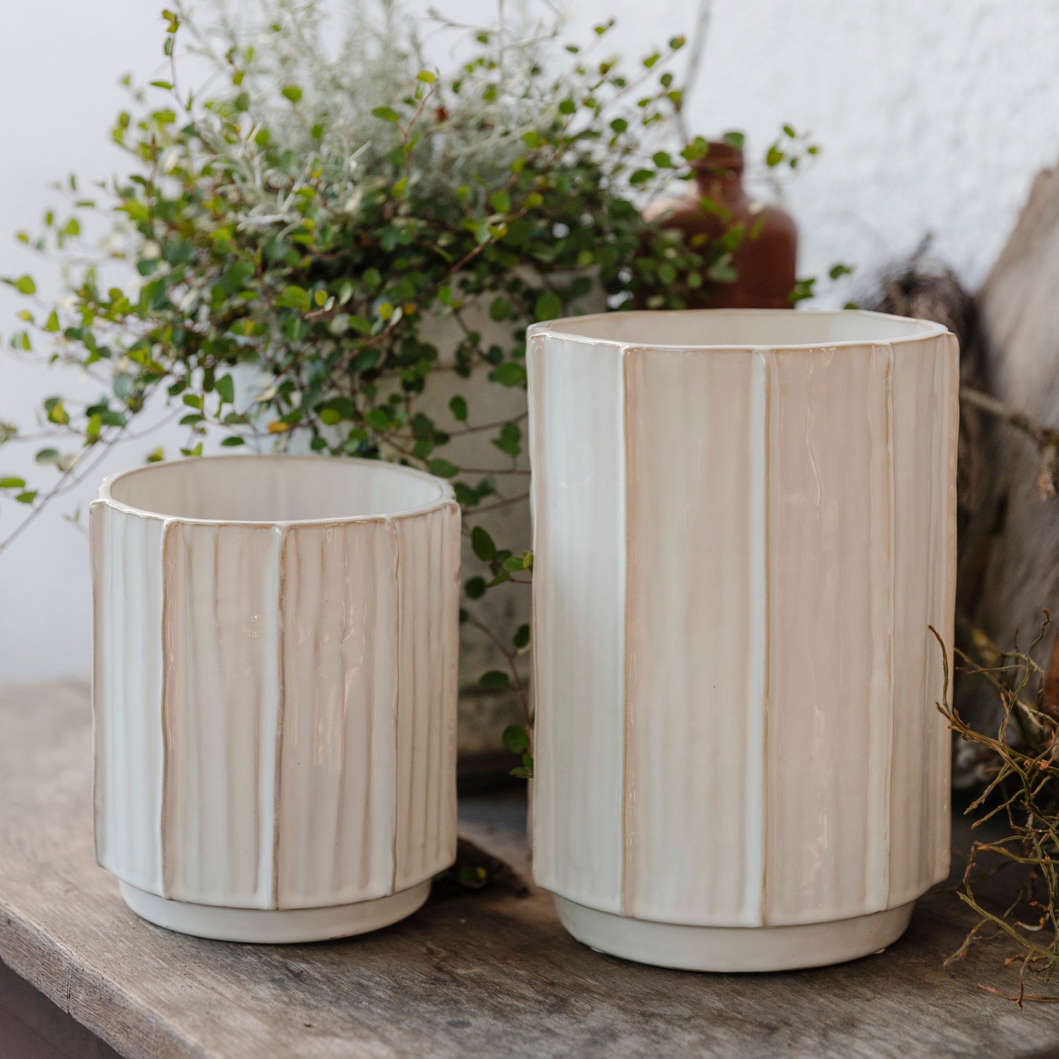 Vase Amelia - weiß melange