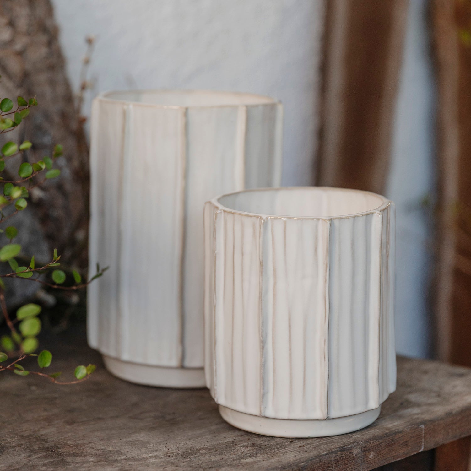 Vase Amelia - weiß melange