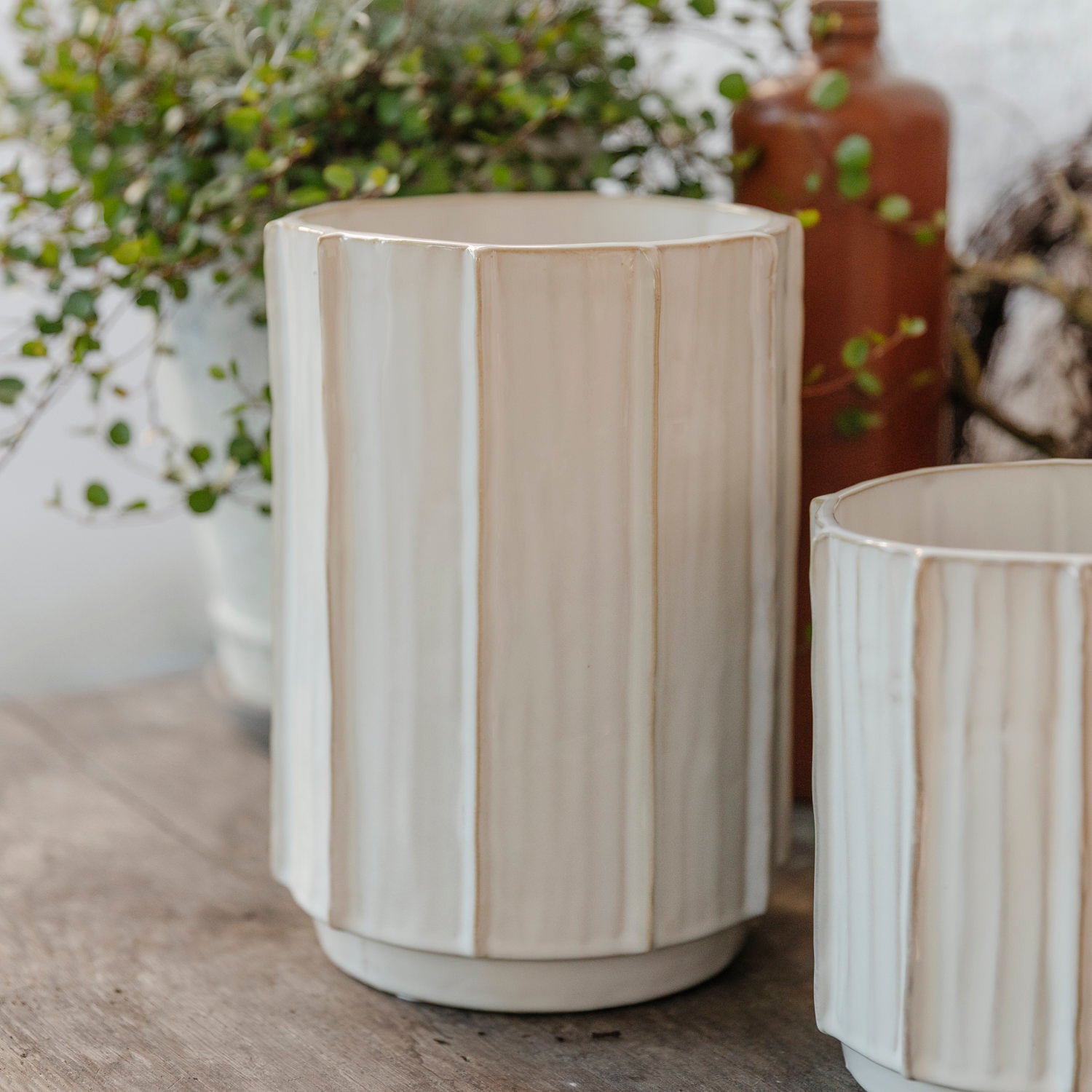 Vase Amelia - weiß melange