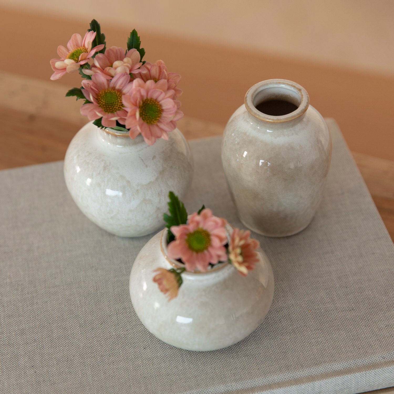 Vase Eliora 3er Set - beige melange