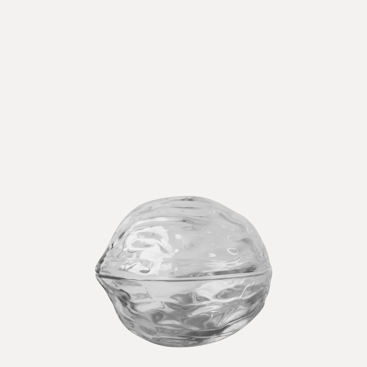 Walnuss Schale mit Deckel - Glas