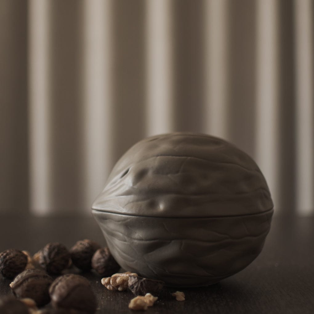 Walnuss Schale mit Deckel dust