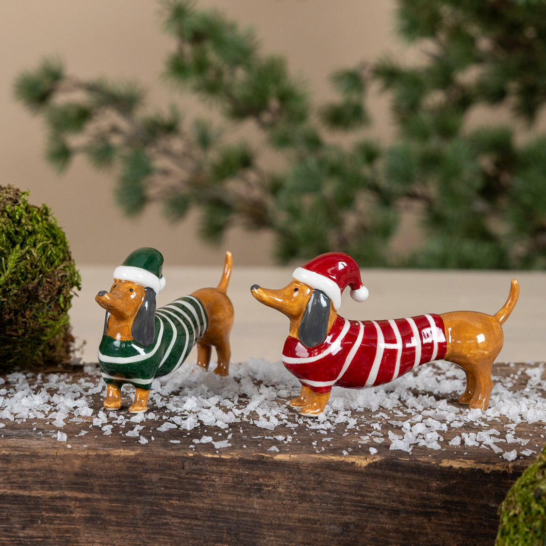 Weihnachtsdeko Hund Albin - rot grün