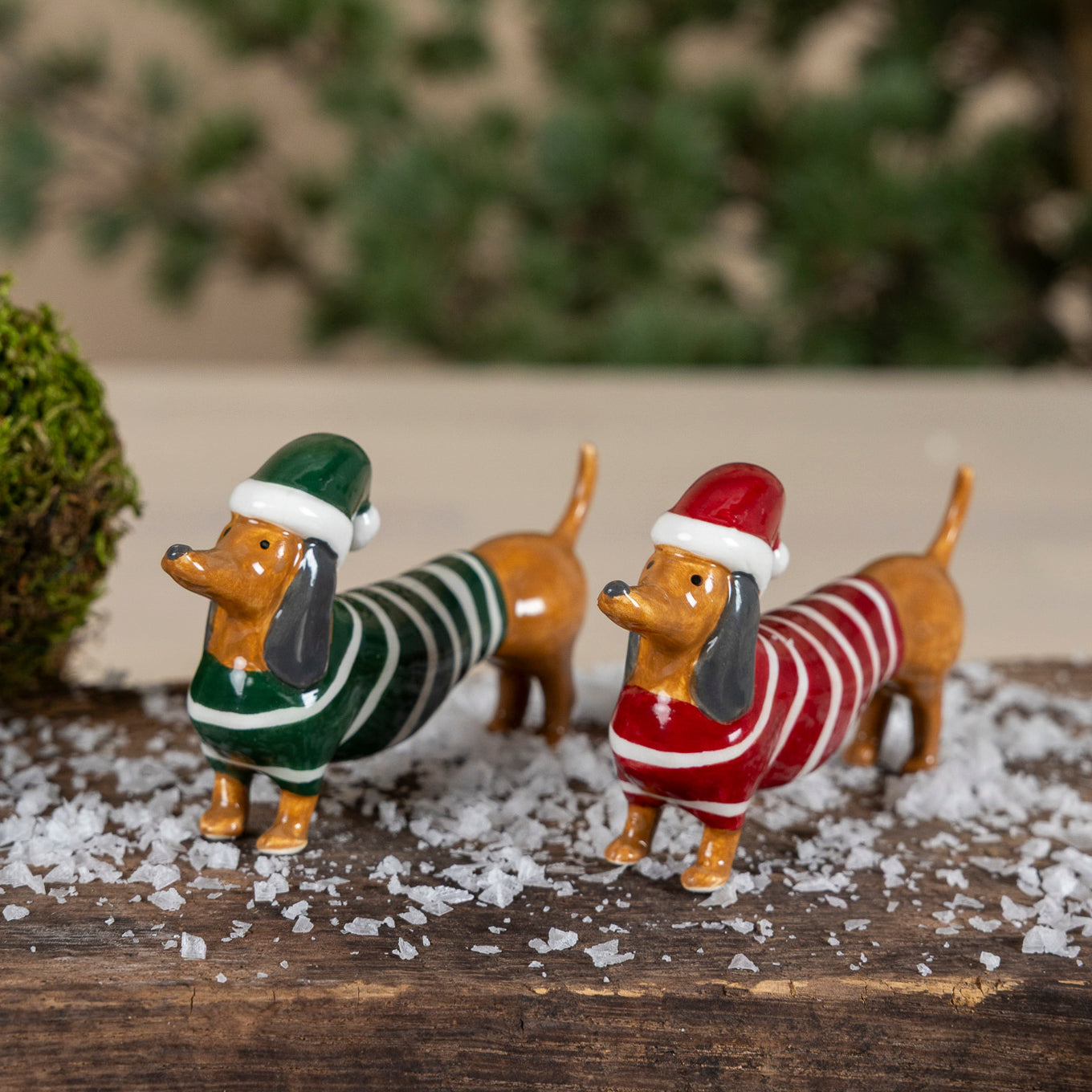 Weihnachtsdeko Hund Albin - rot grün