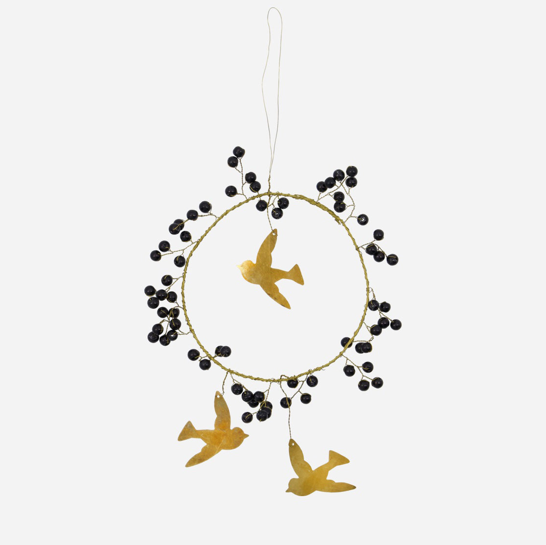 Weihnachtsdeko Kranz Bird - schwarz gold
