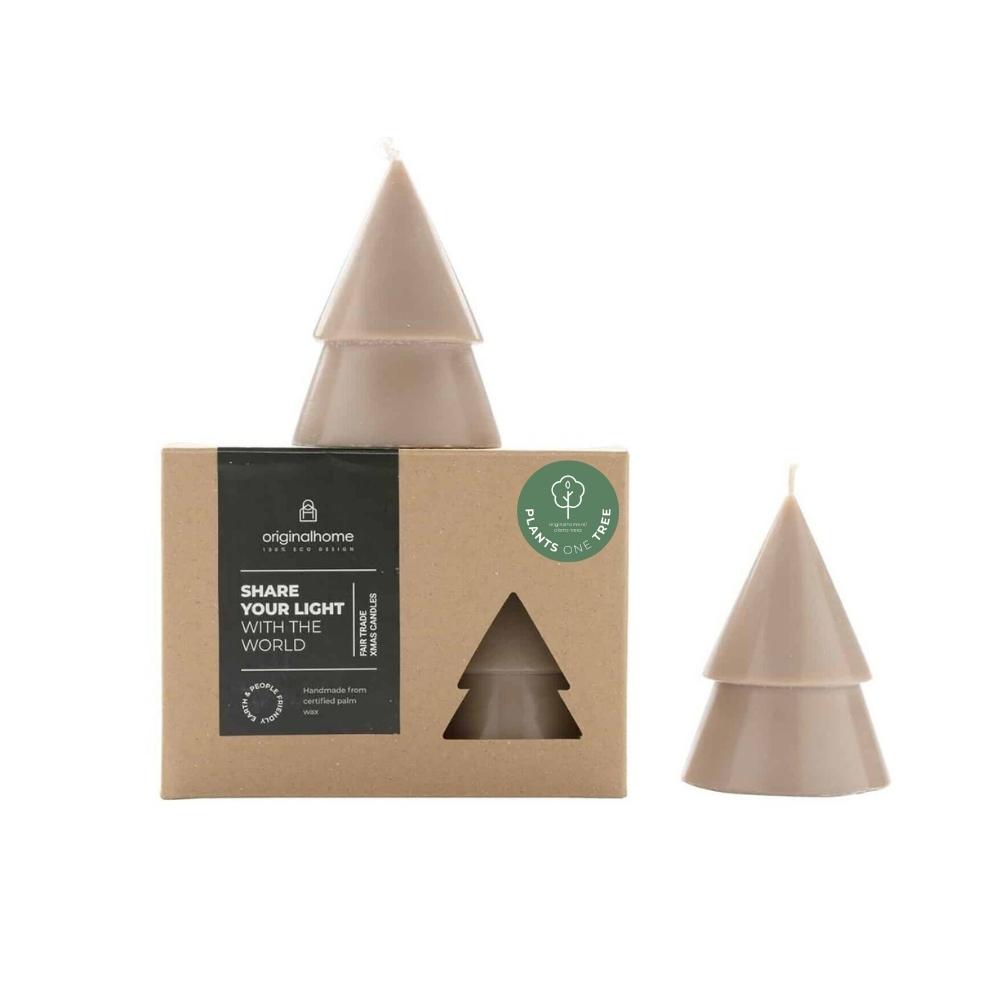 B-Ware Kerze Xmas Tannenbaum 2er Set M - clay