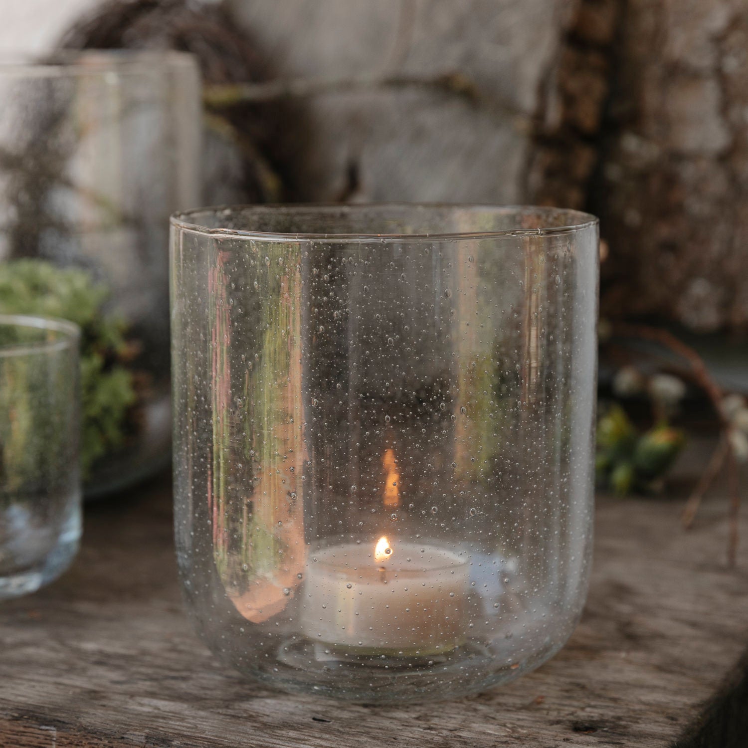 Windlicht Bubble mit Einsatz - Glas