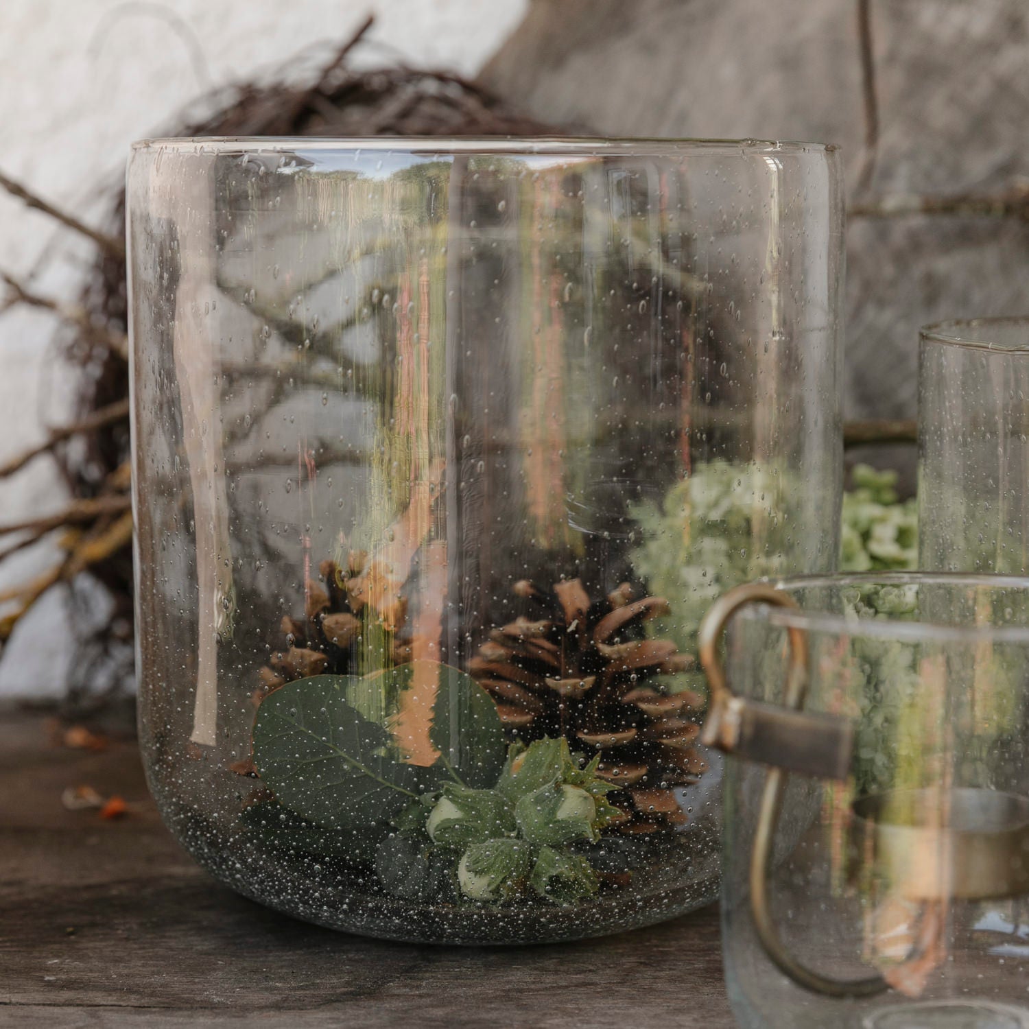 Windlicht Bubble mit Einsatz - Glas