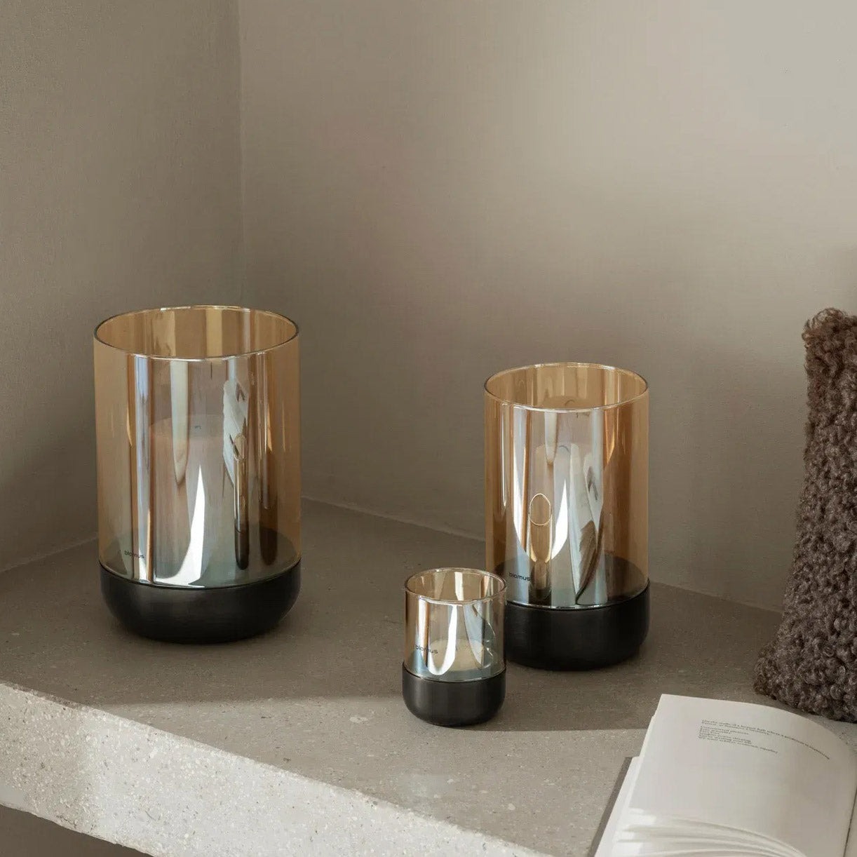 Windlicht Calma - burned metal braun