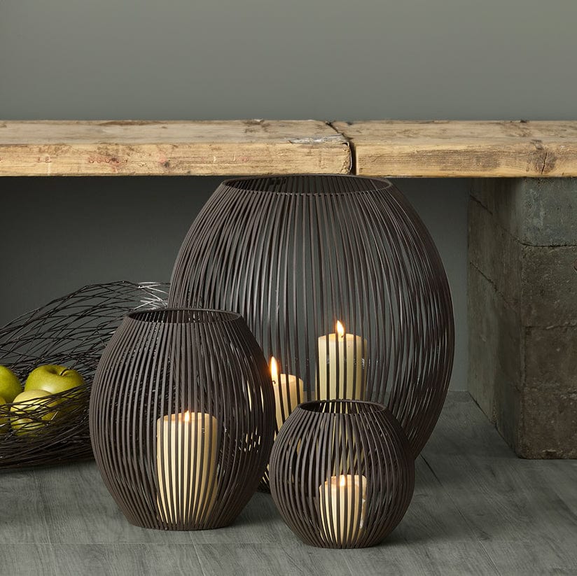 Windlicht LOUISIANA - dunkles rostbraun