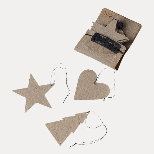 Papieranhänger pulp 12er Set - natural