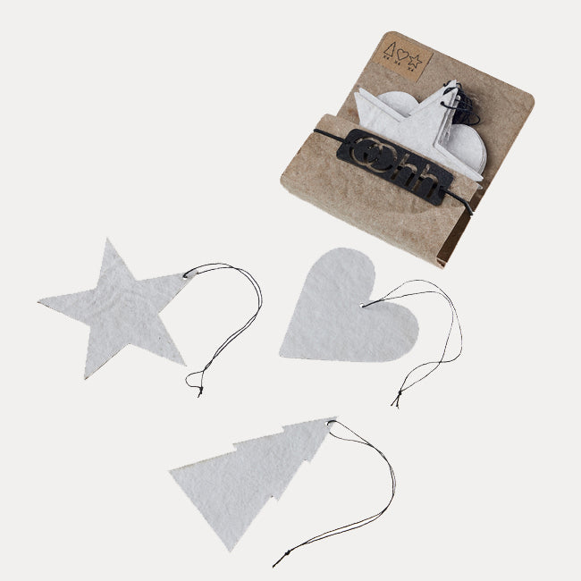 Papieranhänger pulp 12er Set - weiß