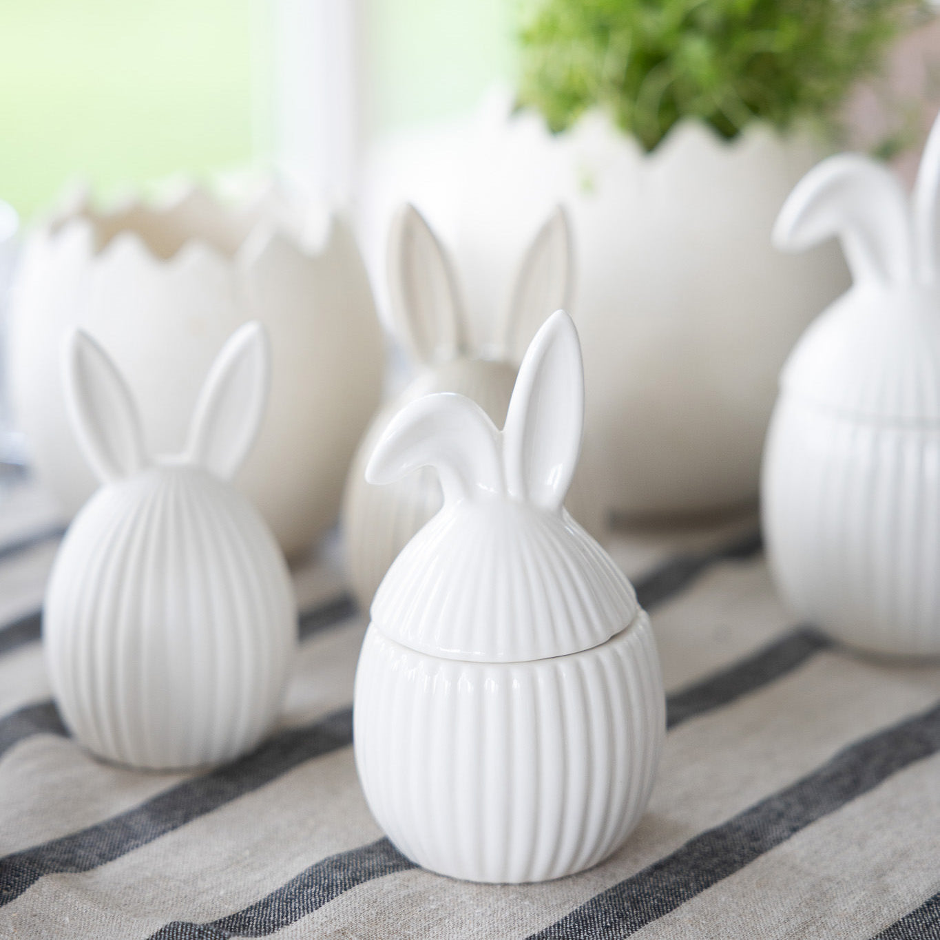 Osterdekoration Dose Alba - weiß