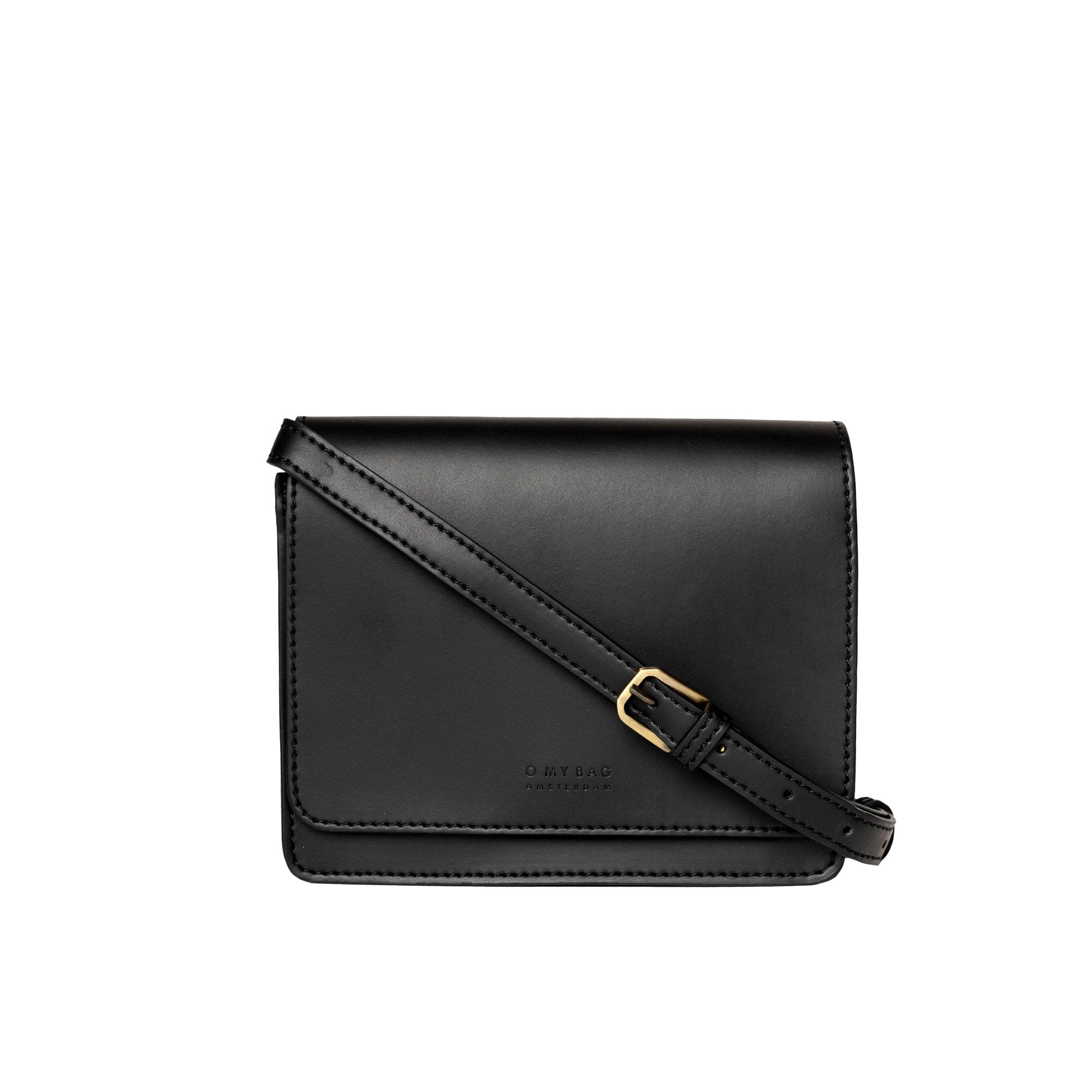 Audrey Mini Tasche - Veganes Apfelleder Schwarz mit 2 Straps