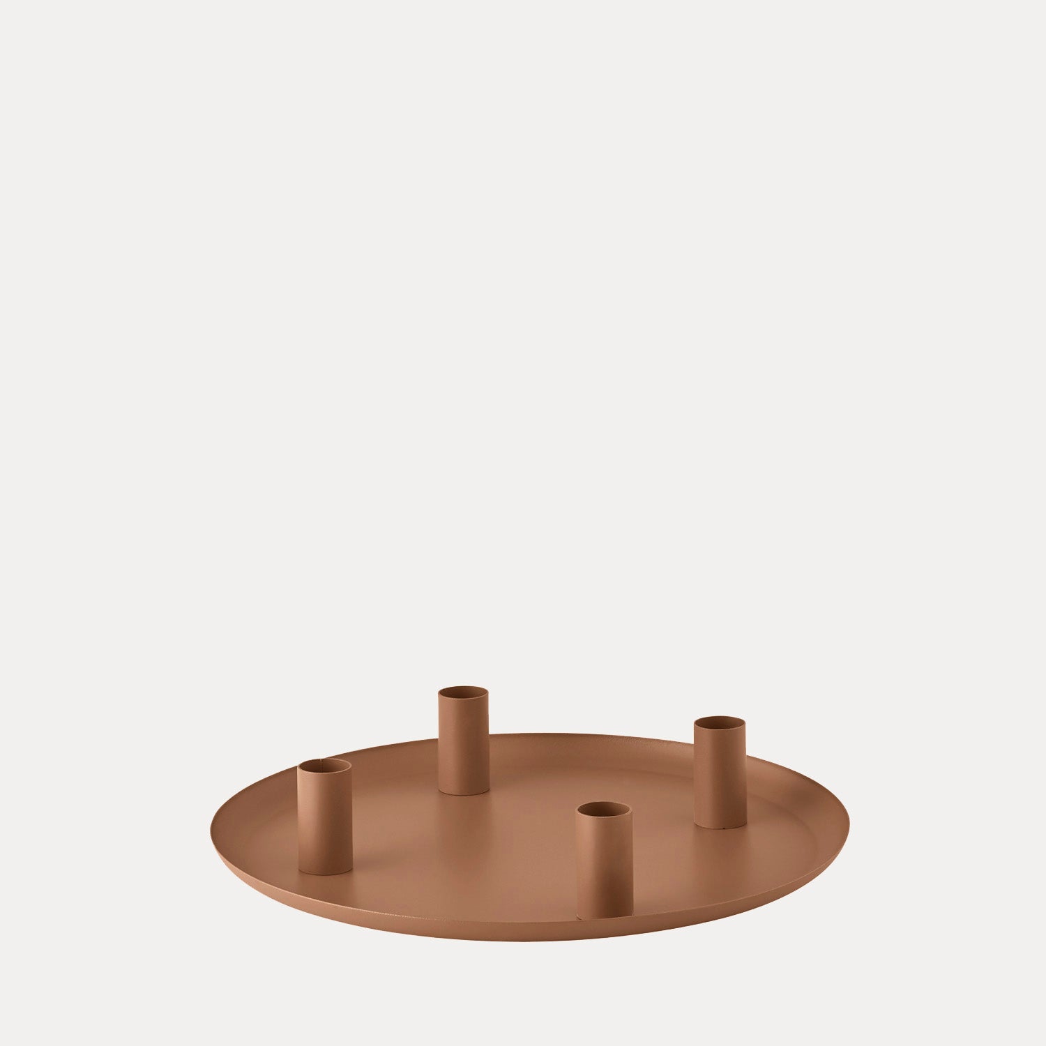 Tablett Loha rund mit magnetischen Kerzenhaltern - amber brown