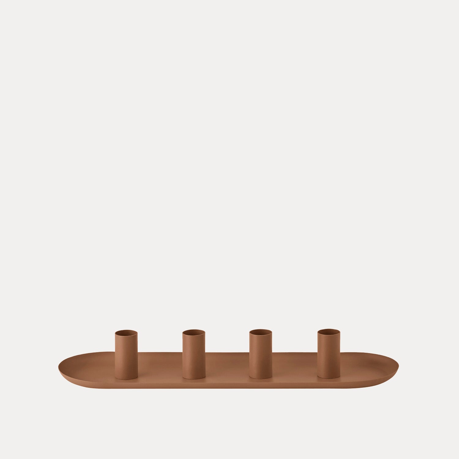 Tablett Loha oval mit magnetischen Kerzenhaltern - amber brown