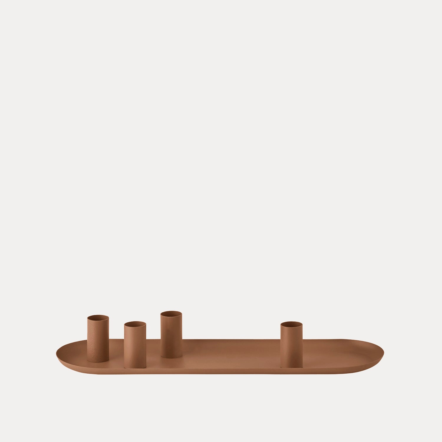 Tablett Loha oval mit magnetischen Kerzenhaltern - amber brown