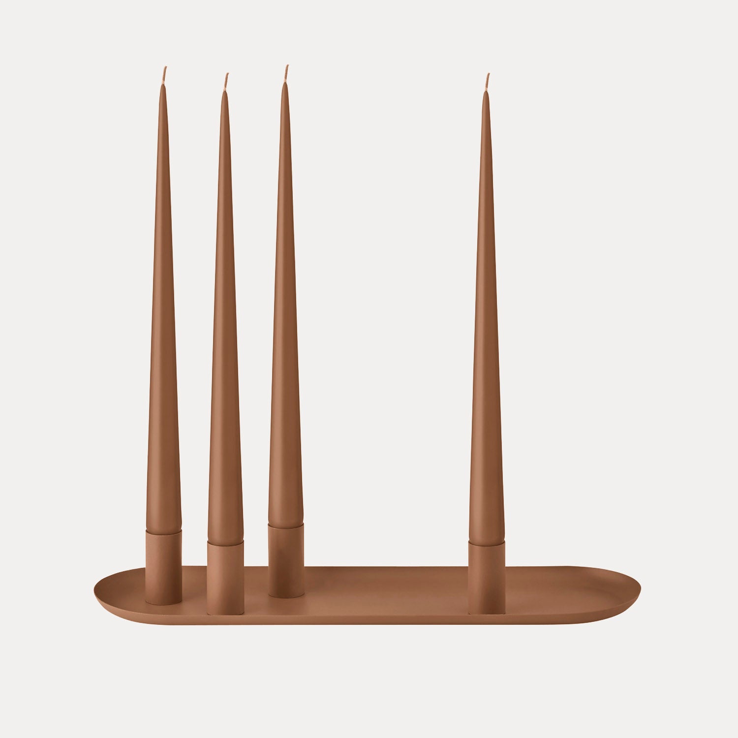 Tablett Loha oval mit magnetischen Kerzenhaltern - amber brown